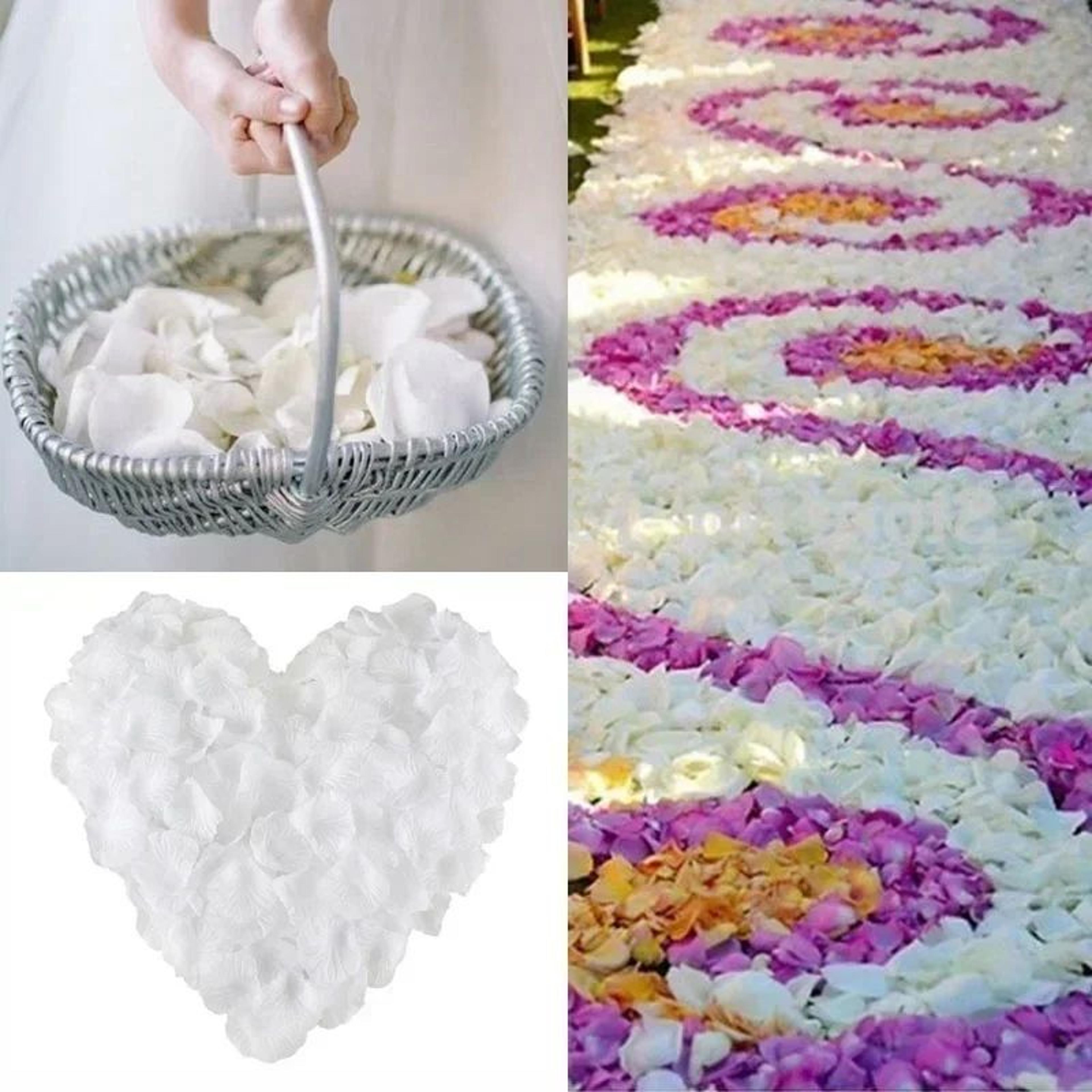 1000pcs Silk Rose Petals For Weddings  Romantic Decor  Soft White Party Table Scatter 3