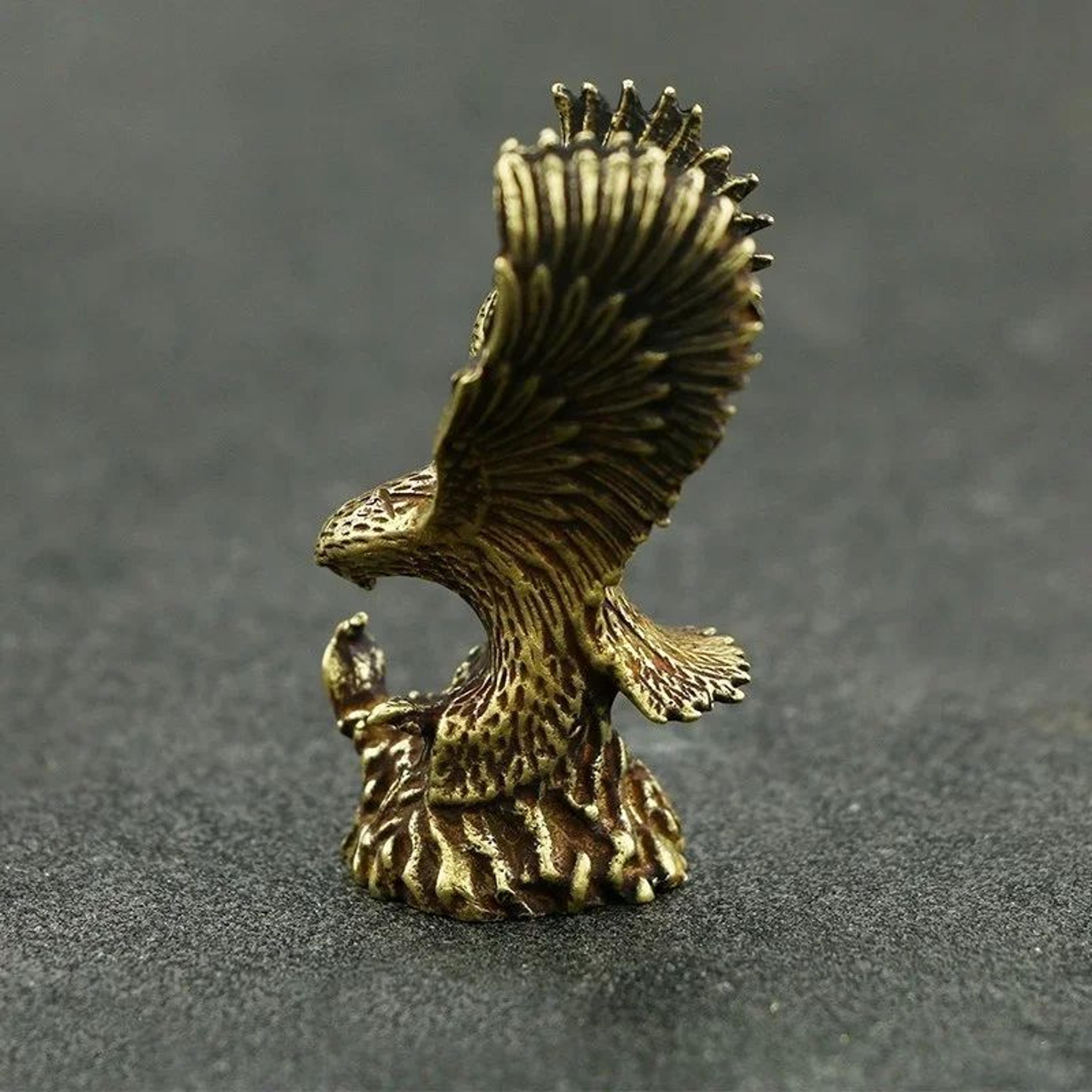 Vintage Brass Eagle Figurine Desk Ornament  Antique Copper Eagle Statue For Home  Office Decor 4