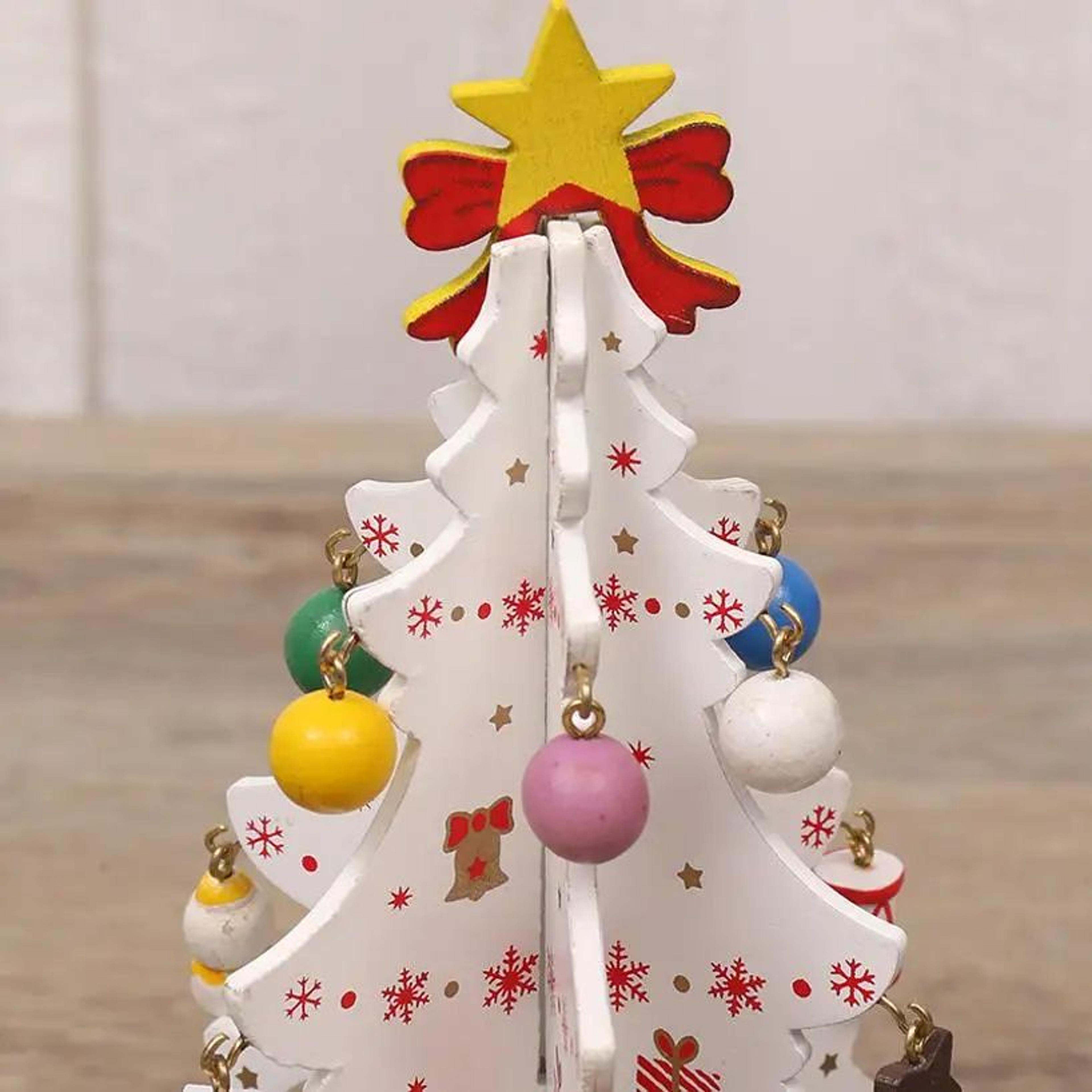 Wooden Christmas Tree Ornament  Nordic Desktop Holiday Decor  Mini Table Centerpiece 1