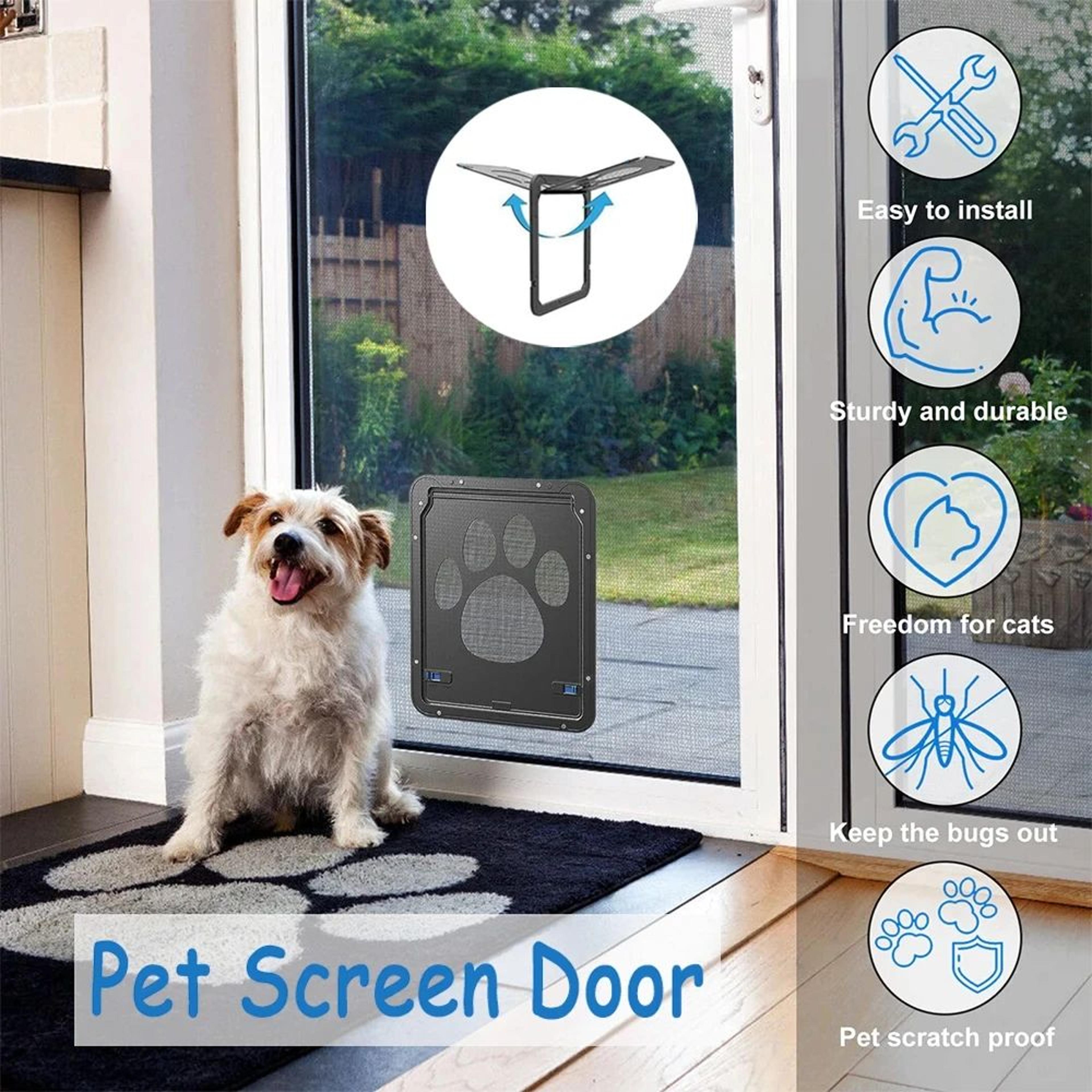 Lockable Magnetic Pet Screen Door For Cats  Small Dogs  EasyInstall Screen  Window Pet Door 0