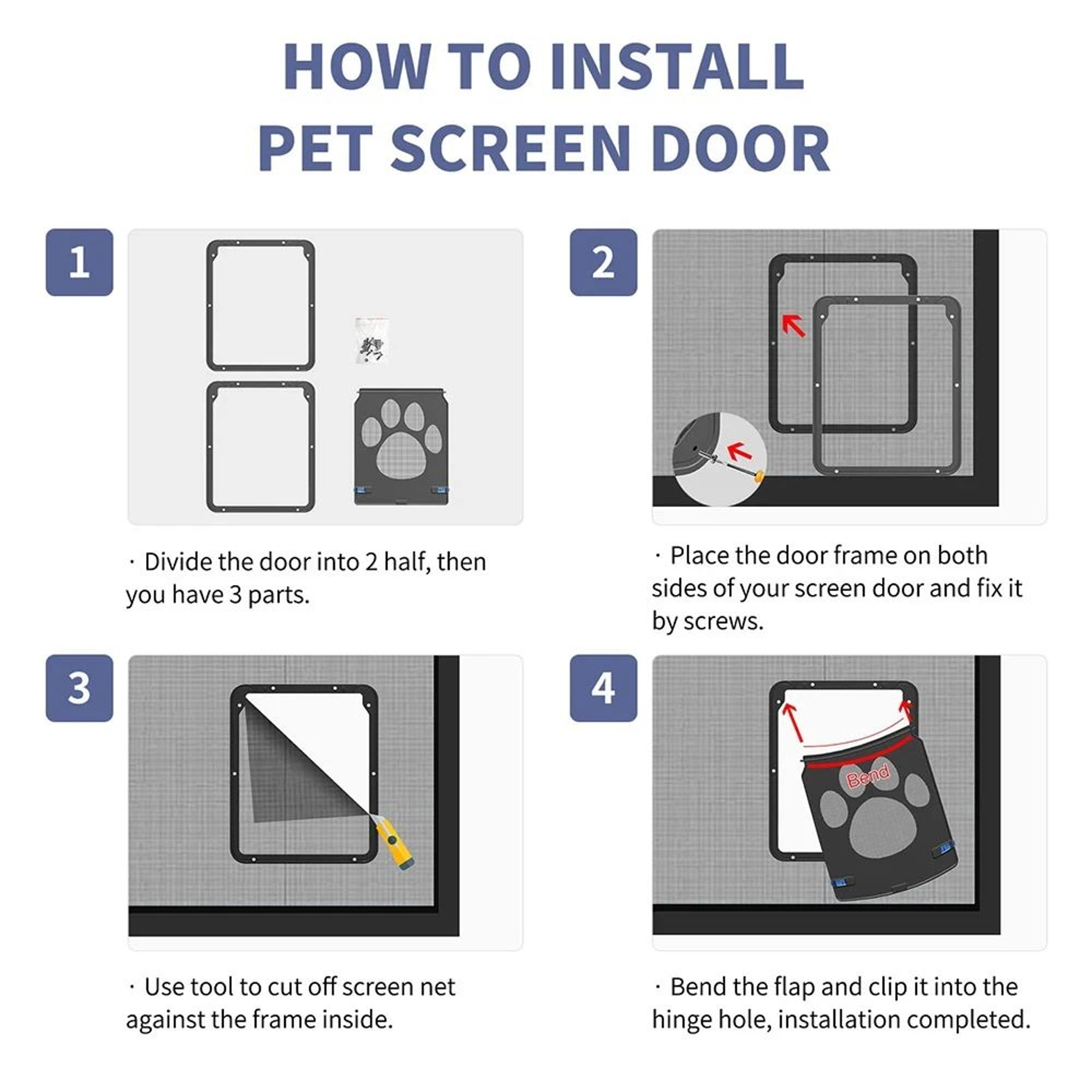 Lockable Magnetic Pet Screen Door For Cats  Small Dogs  EasyInstall Screen  Window Pet Door 1