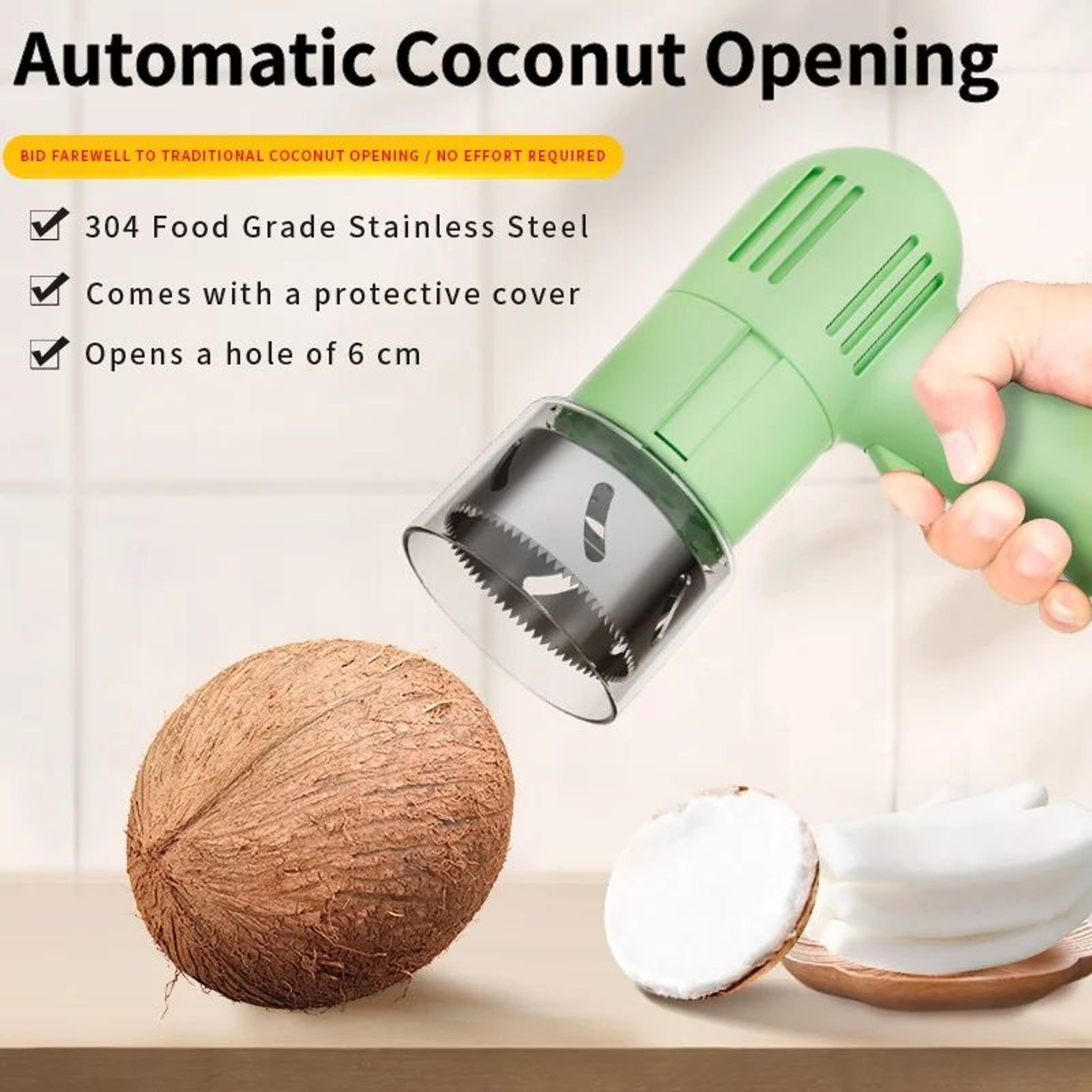 Automatic Coconut Opener Tool Set With Coconut Meat Scraper  Quick Coconut Water Opener For Fresh C 0