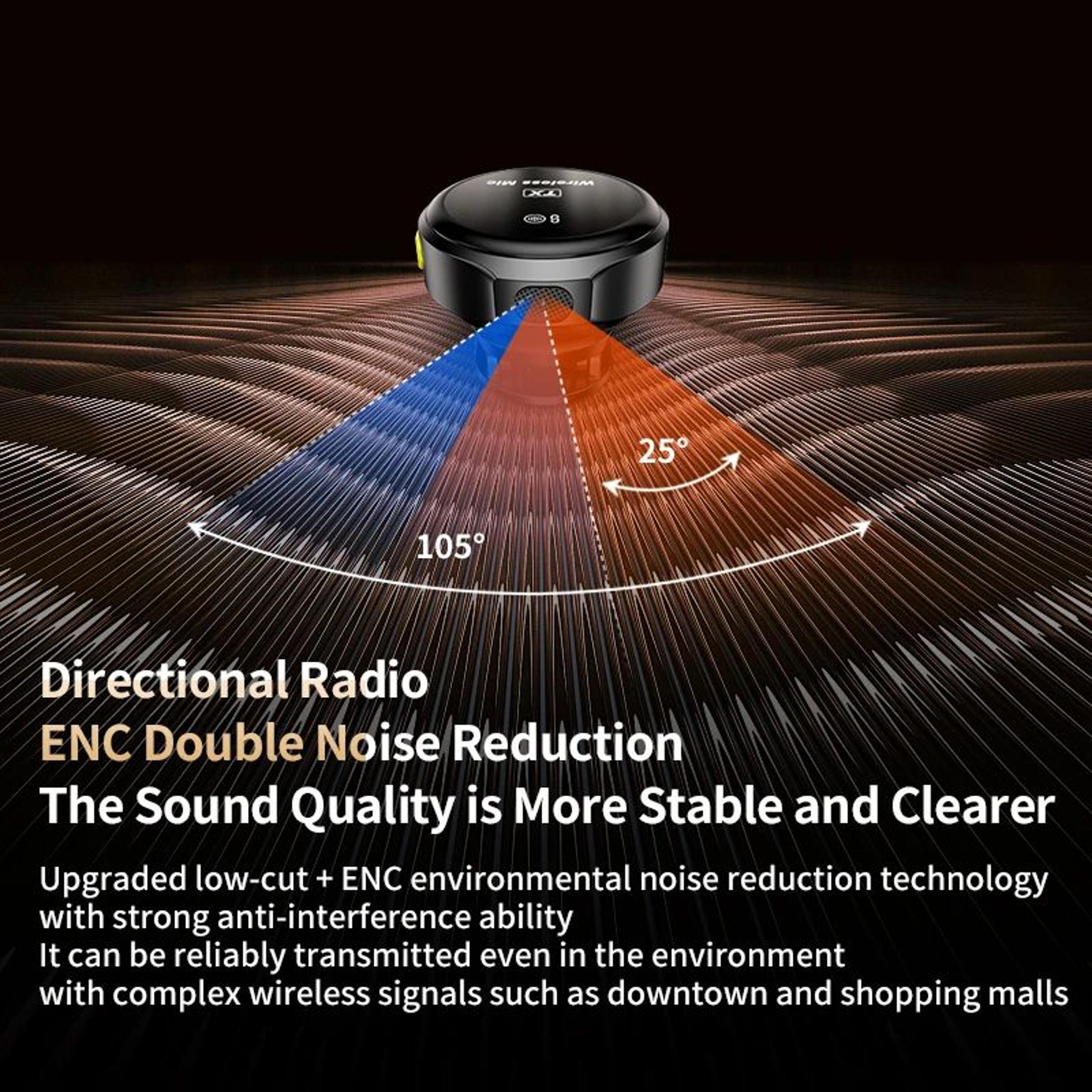 Magnetic Wireless Lavalier Microphone With Noise Reduction  Digital Display Charging Case For IPhon 4