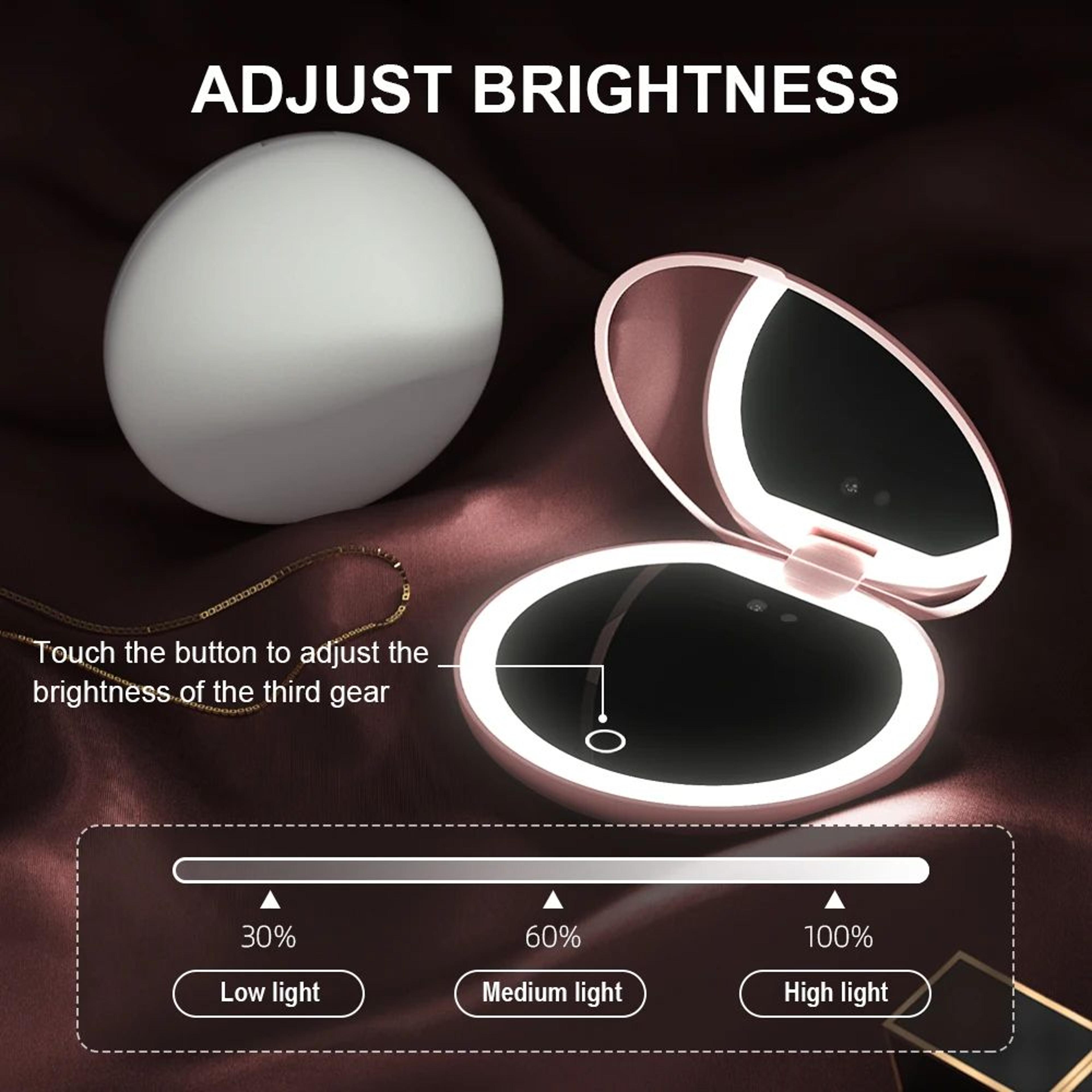 Smart UV Sunscreen Detection Mirror With LED Lights  Magnification Portable Beauty Mirror 4