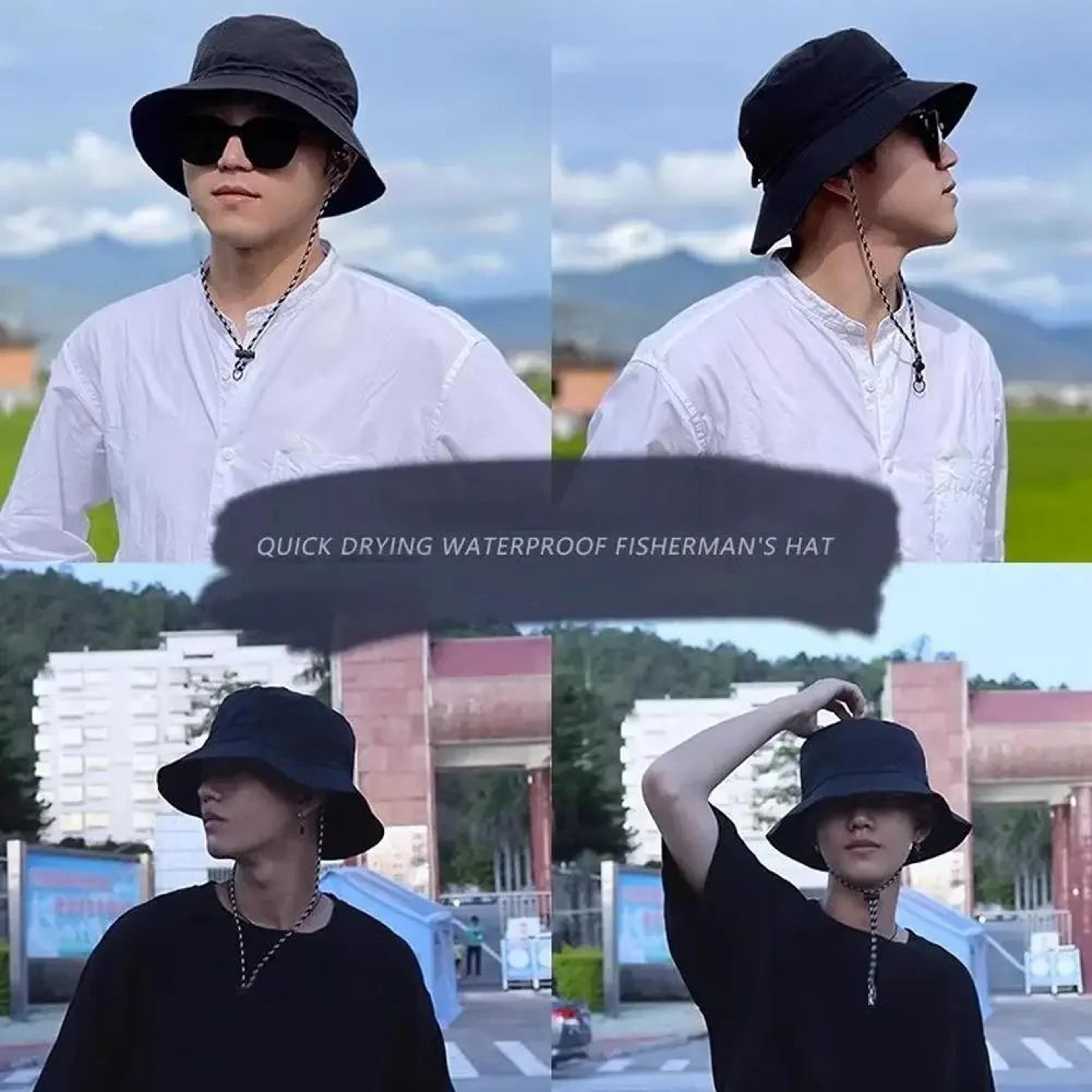 Waterproof UV Protection Bucket Hat  Wide Brim Summer Outdoor Fisherman Cap 3