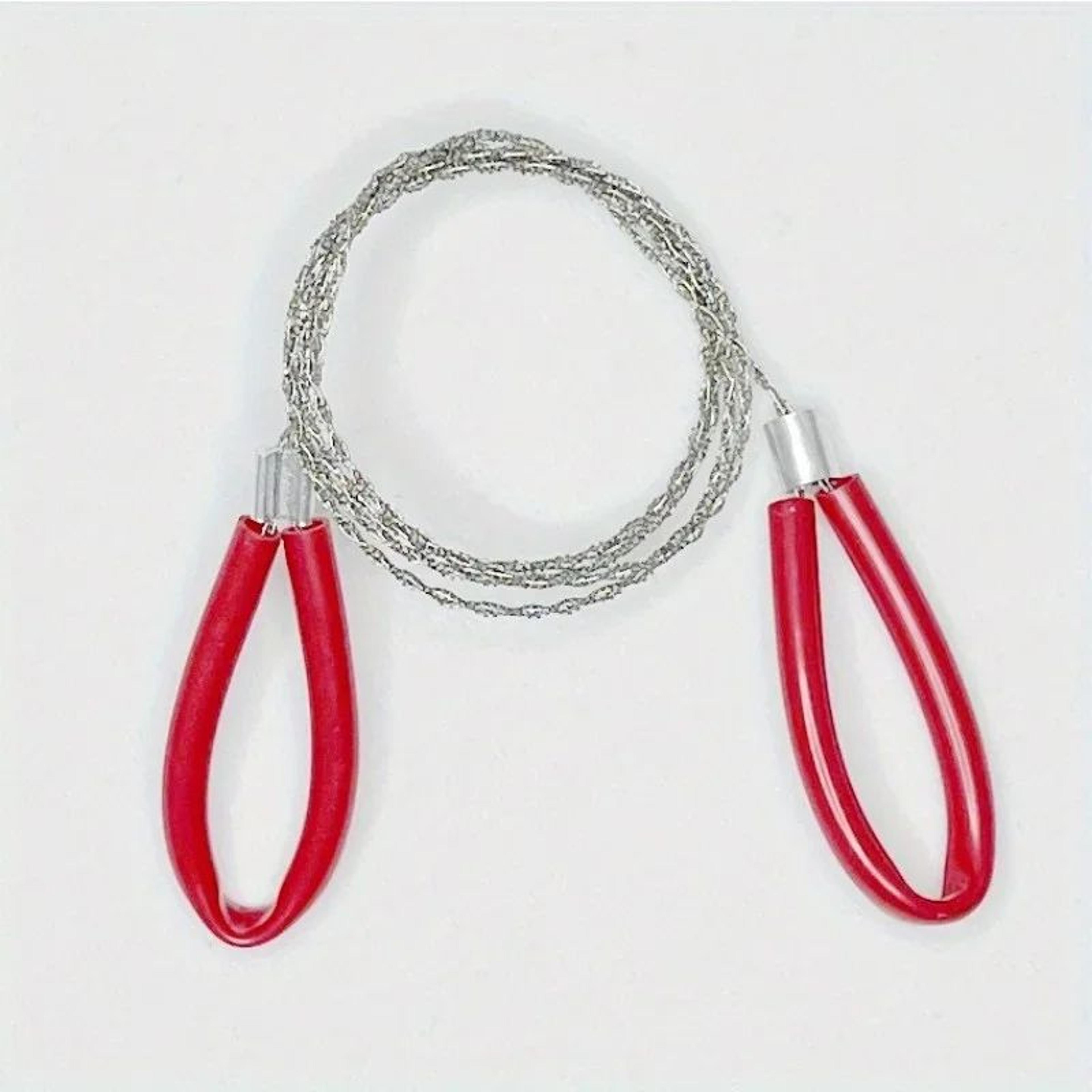 Portable Stainless Steel Wire Saw With Finger Handles  Survival Wire Saw For Camping  Hiking 7