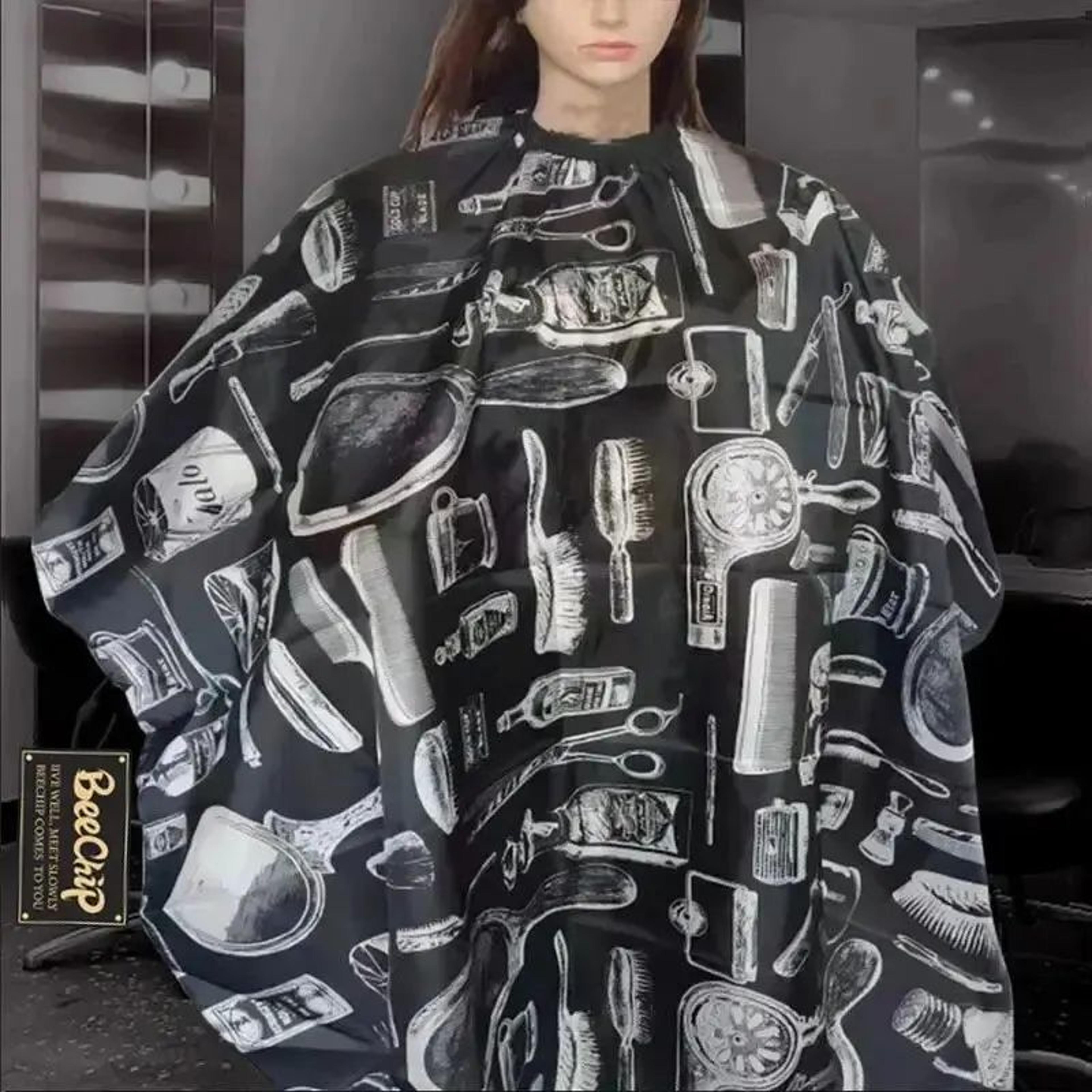 Printed NonStick Hairdressing Bib Cape For Dyeing  Perming  Waterproof Salon Coloring Shawl 2