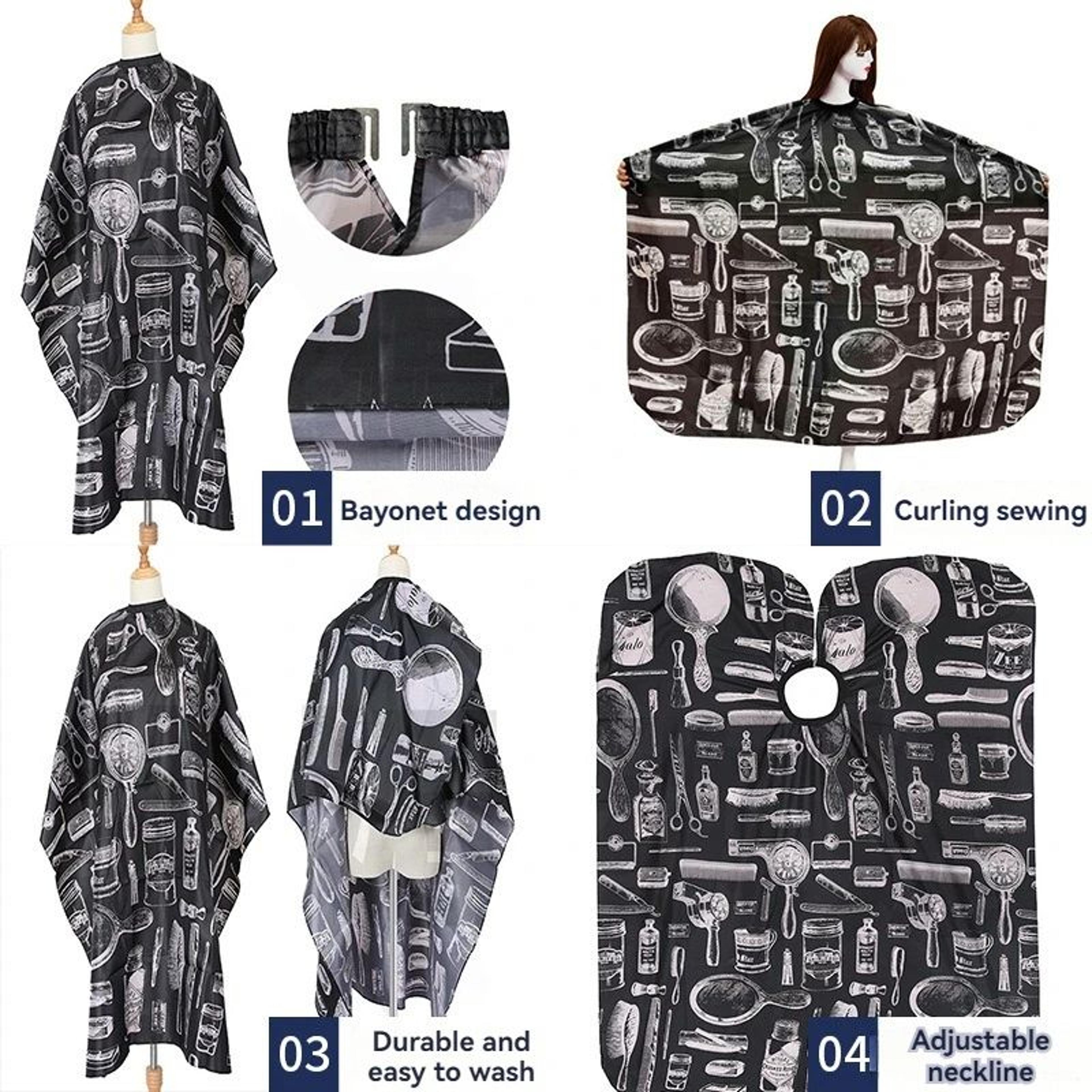 Printed NonStick Hairdressing Bib Cape For Dyeing  Perming  Waterproof Salon Coloring Shawl 5