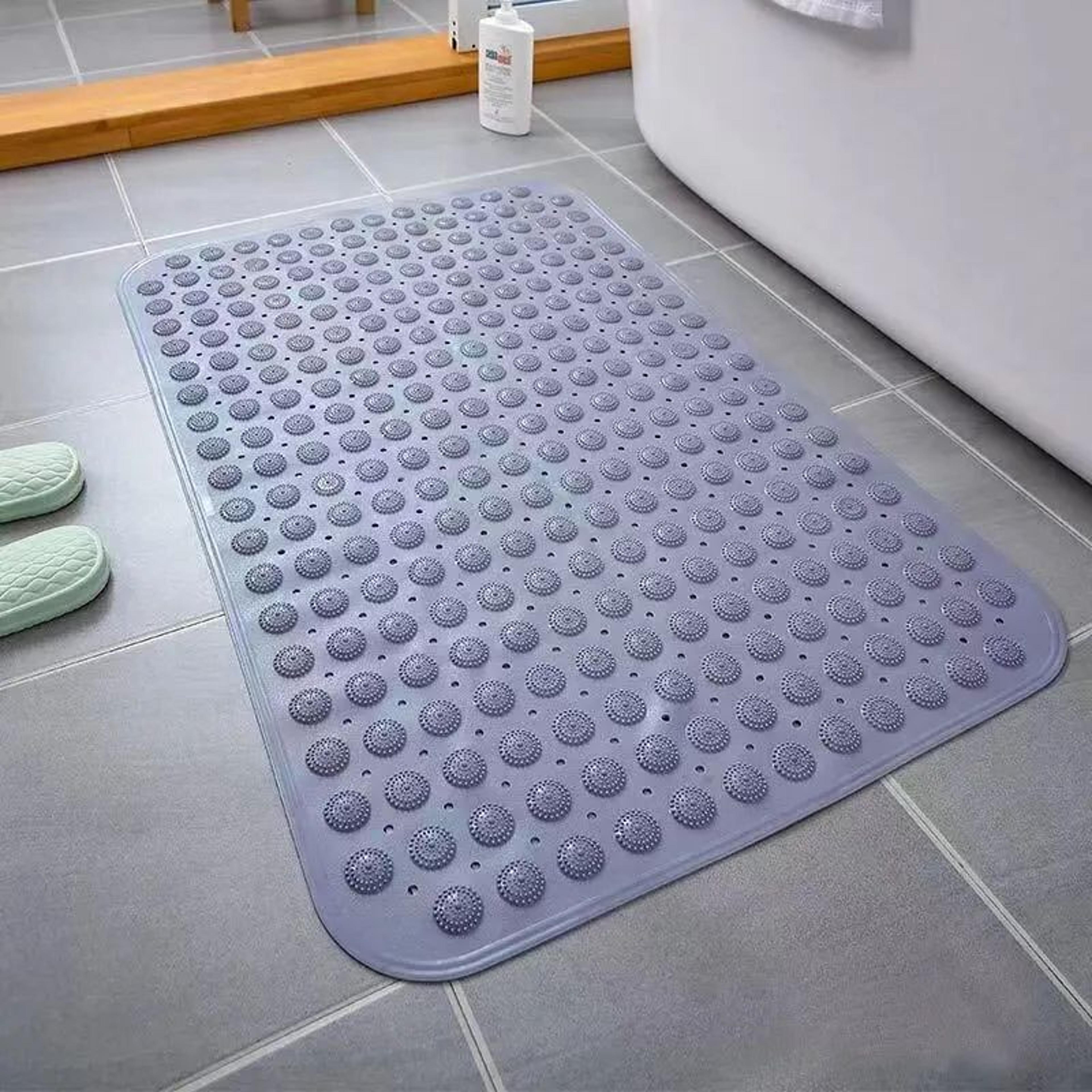 HydroDrain NonSlip Bathtub Mat  Quick Drain Shower Mat With Suction Cups  Foot Massage Texture 3