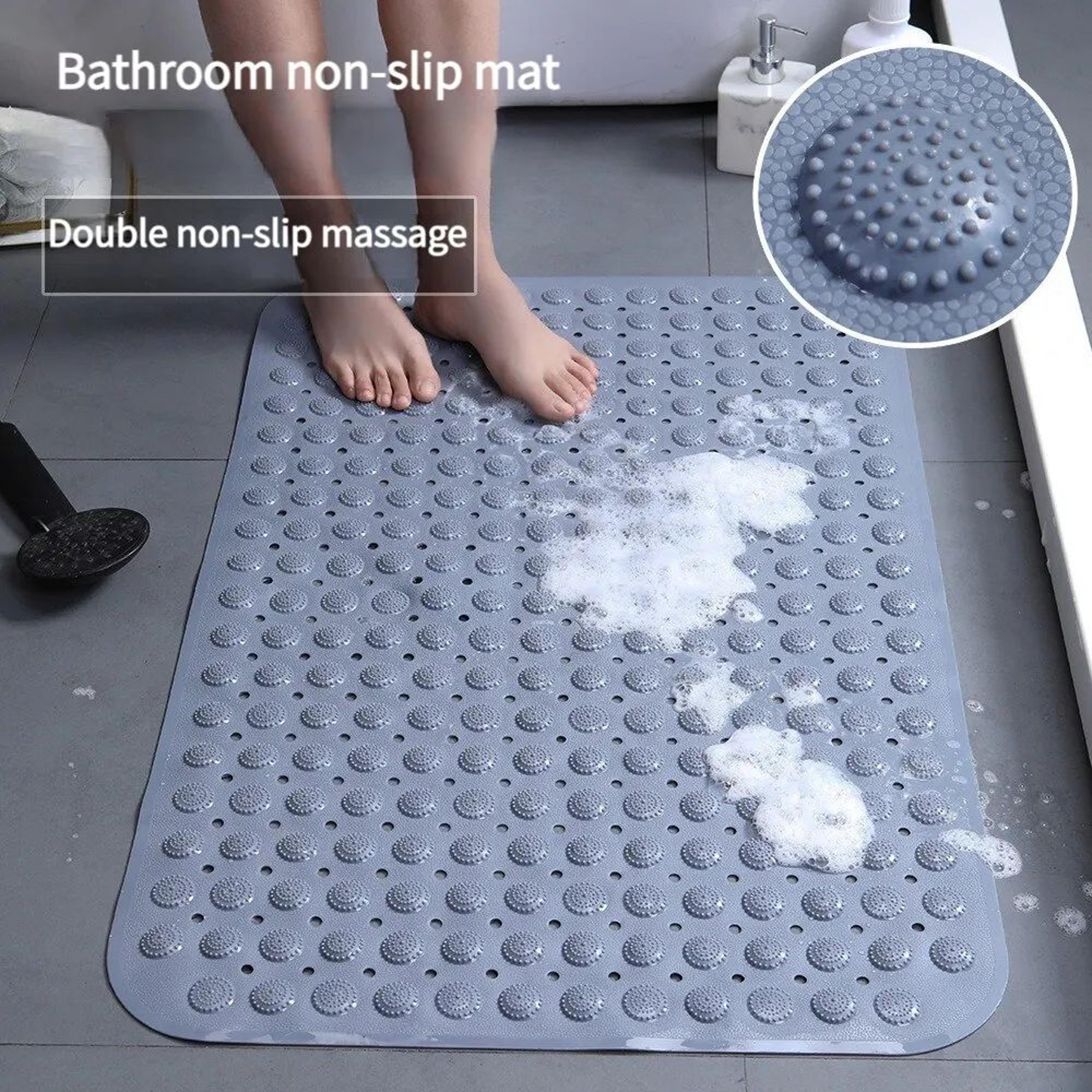 HydroDrain NonSlip Bathtub Mat  Quick Drain Shower Mat With Suction Cups  Foot Massage Texture 4