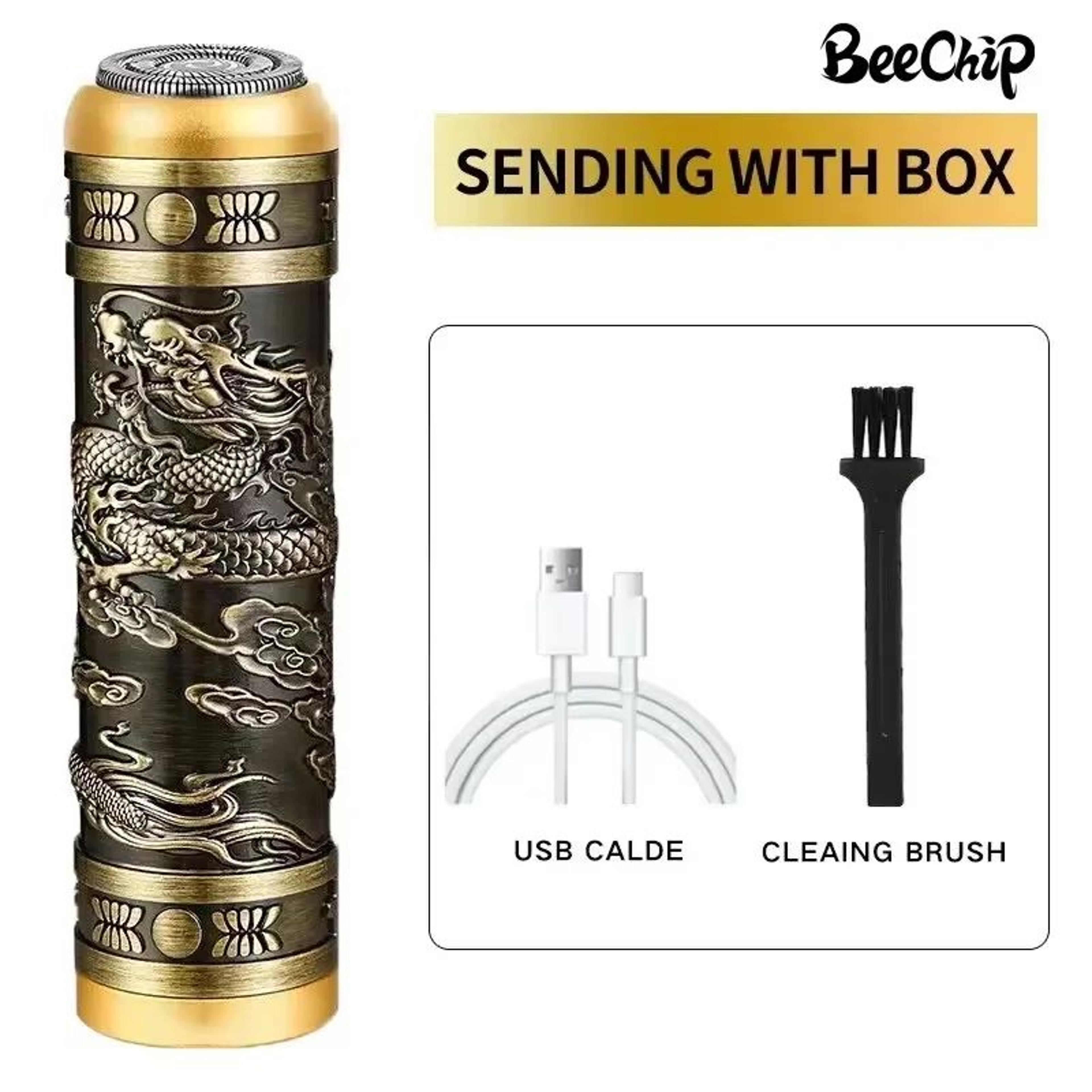 DragonGrip Mini Electric Head Shaver For Men  Portable USB Rechargeable Razor With Dragon Design 0