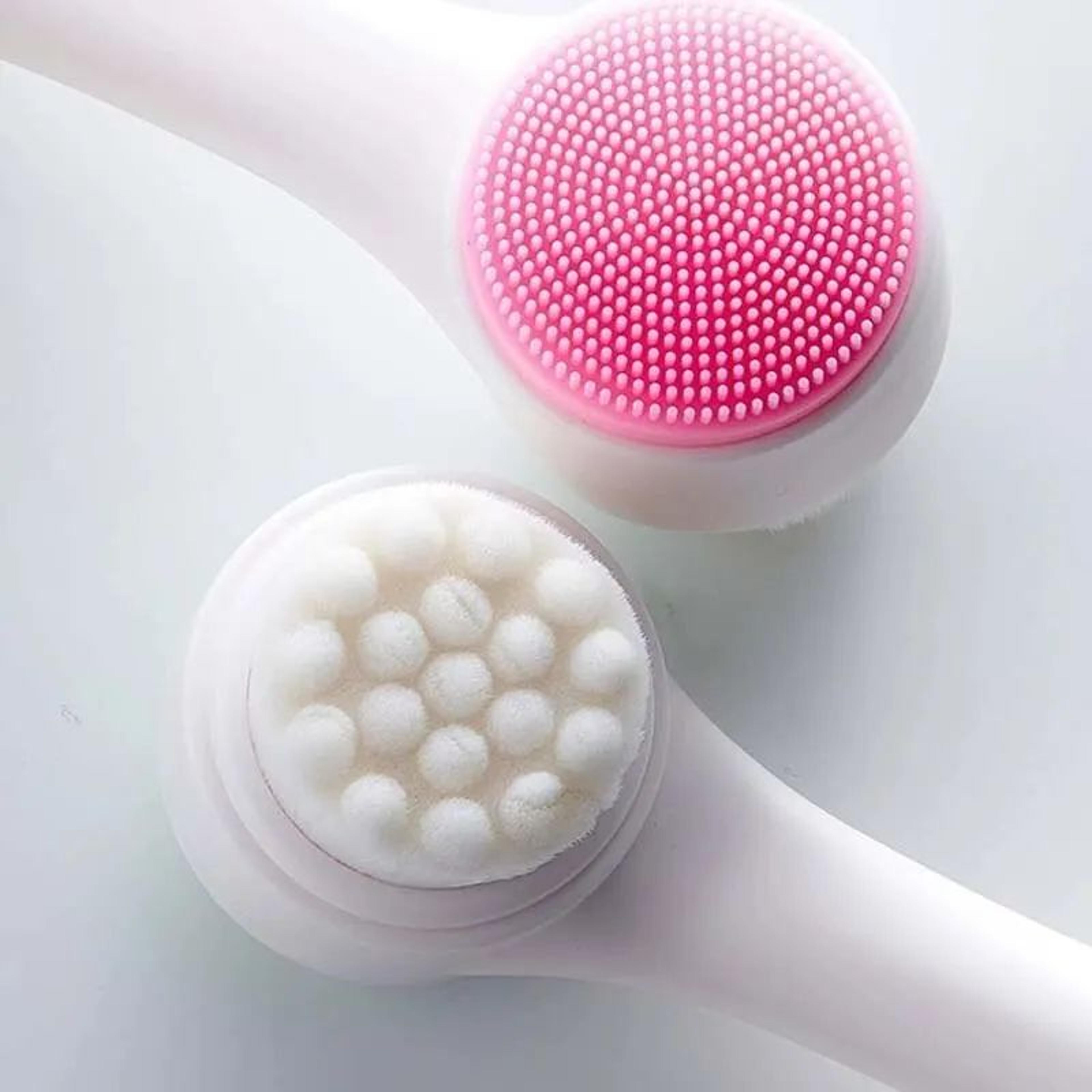 3D DoubleSided Silicone Facial Cleansing Brush For Gentle Exfoliation  Massage 3