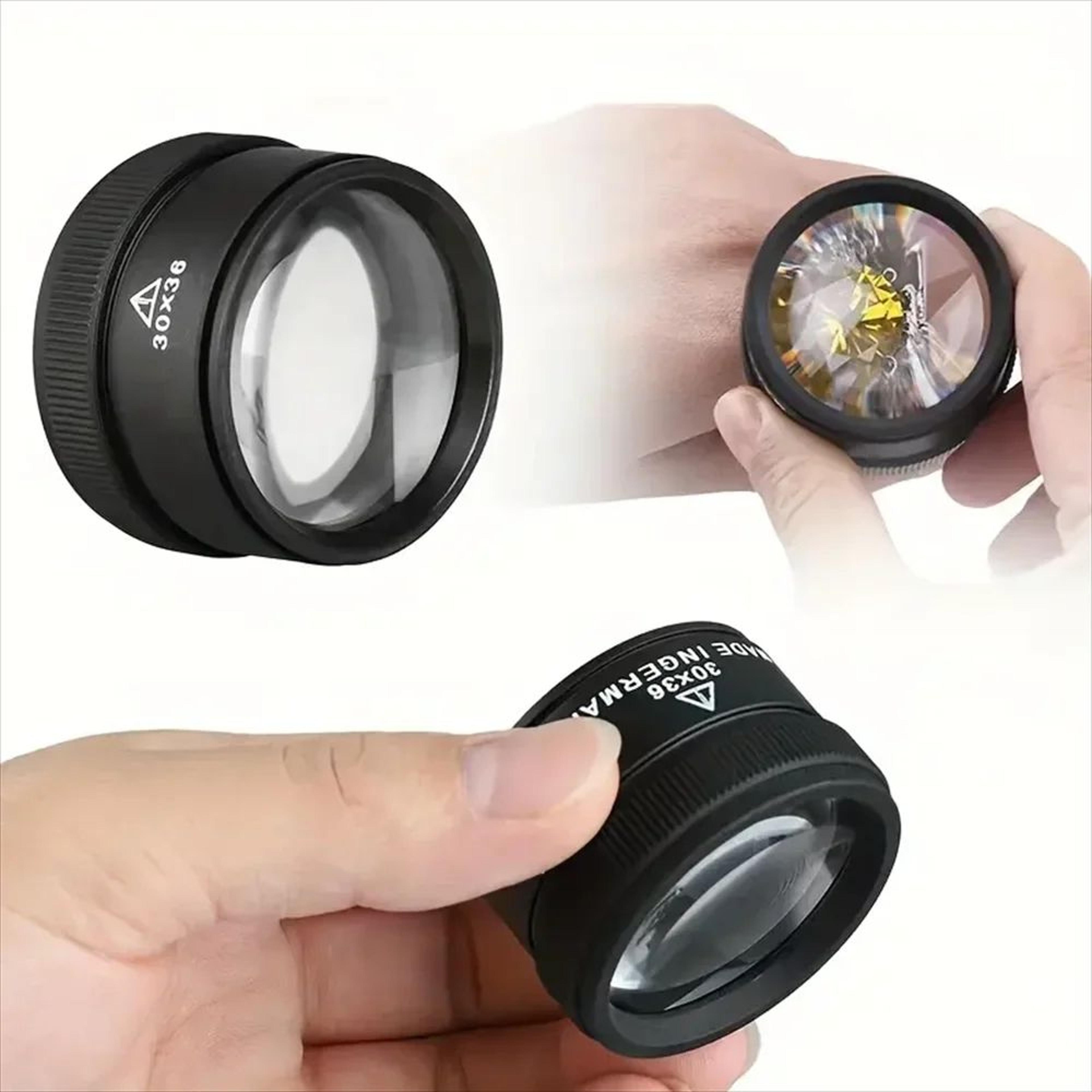 30X Jewelers Loupe Pocket Magnifying Glass With LED  UV Light  Portable Precision Magnifier For Coi 2