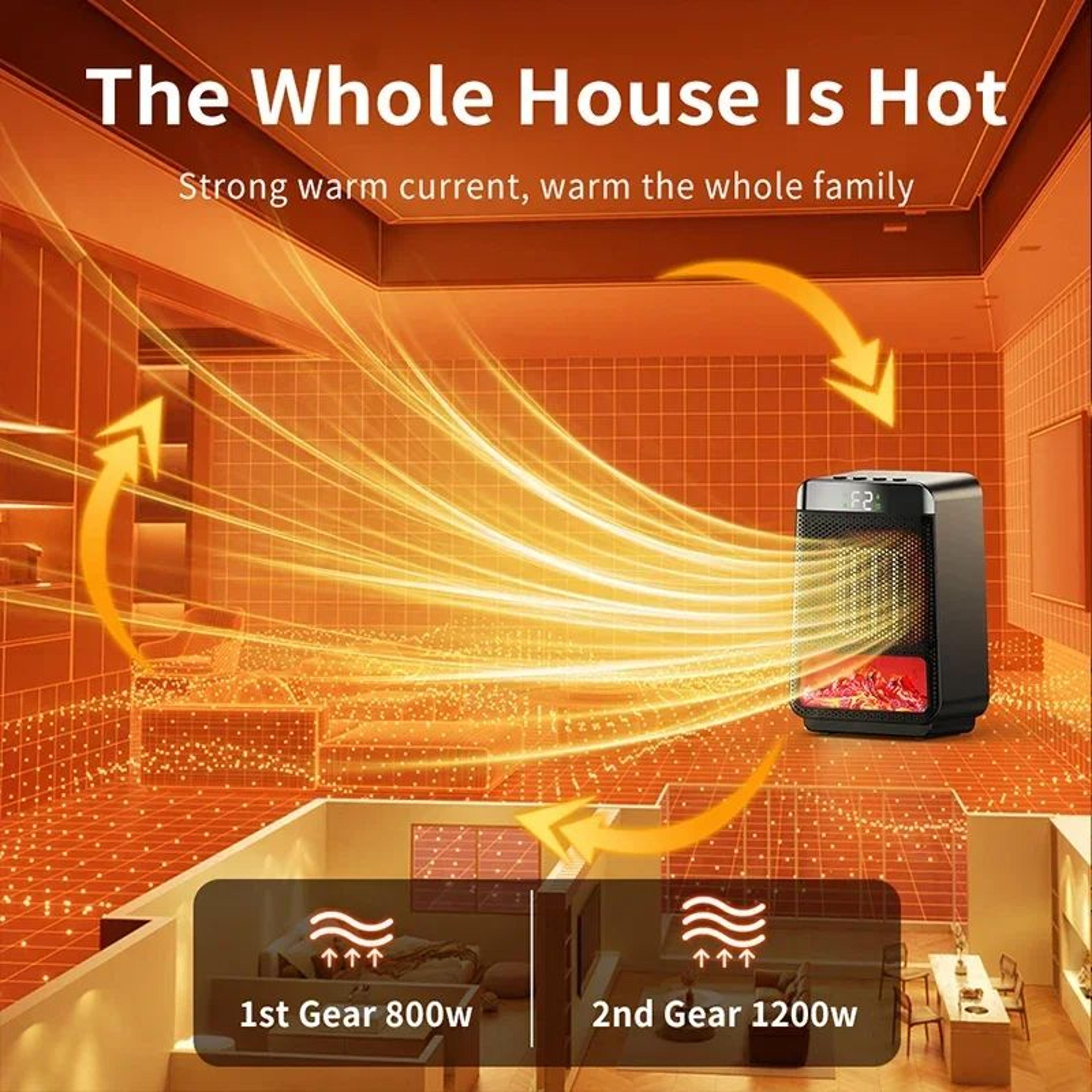 3D Flame Electric Fireplace Heater  Silent EnergySaving Space Heater For Home  Office 0