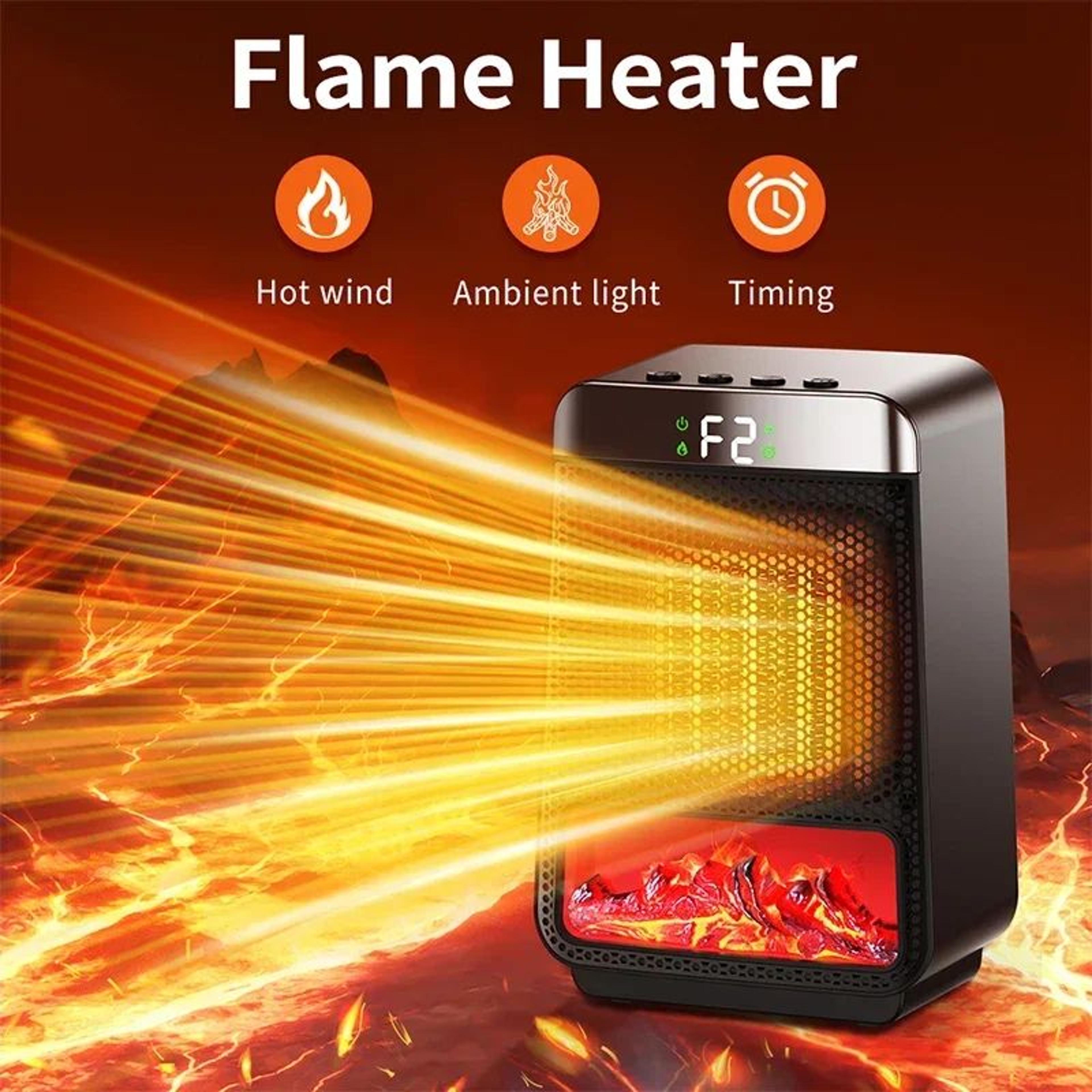3D Flame Electric Fireplace Heater  Silent EnergySaving Space Heater For Home  Office 2