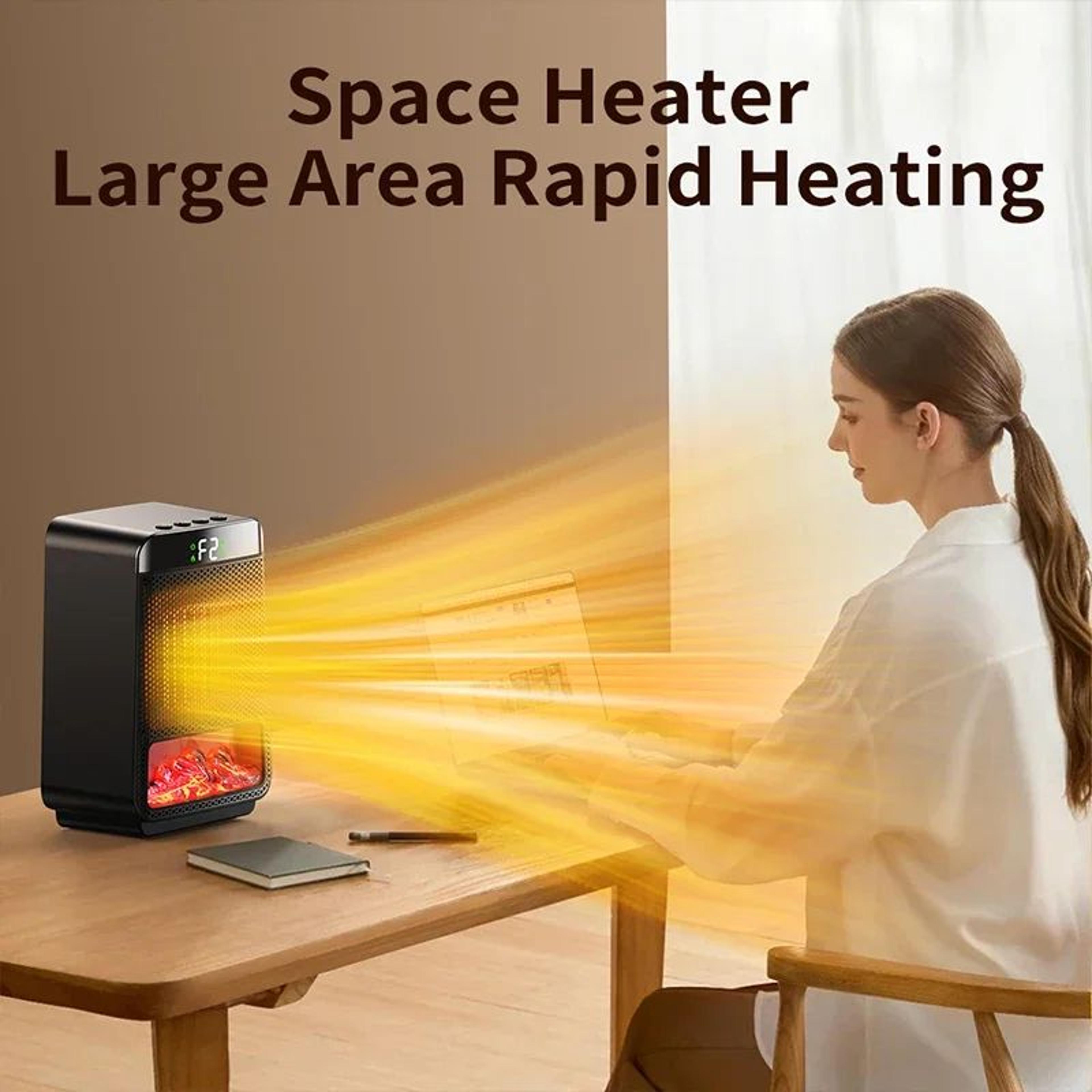 3D Flame Electric Fireplace Heater  Silent EnergySaving Space Heater For Home  Office 3