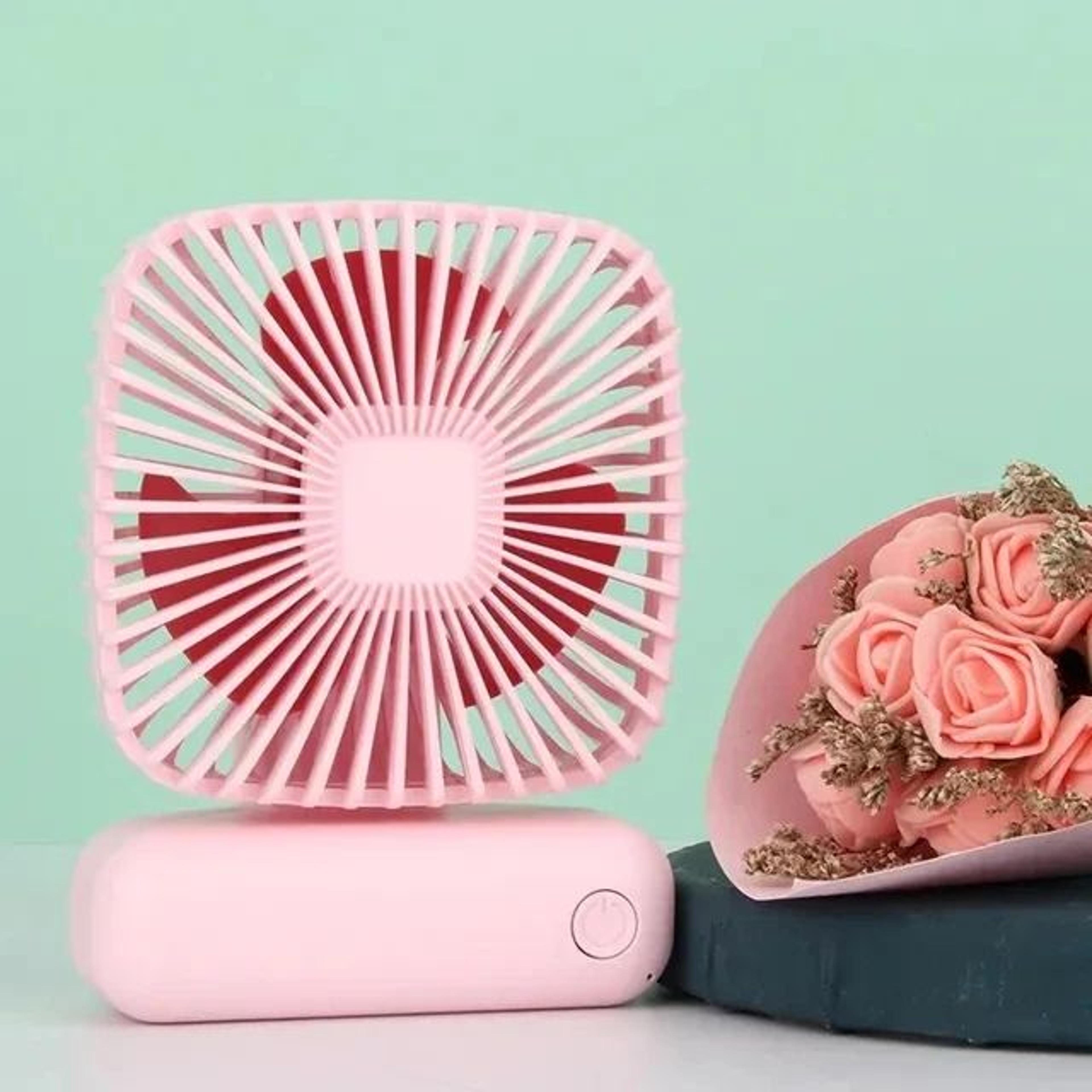 Portable USB Fan  Handheld Mini Fan With 3 Speeds Quiet Rechargeable Desk Fan 6