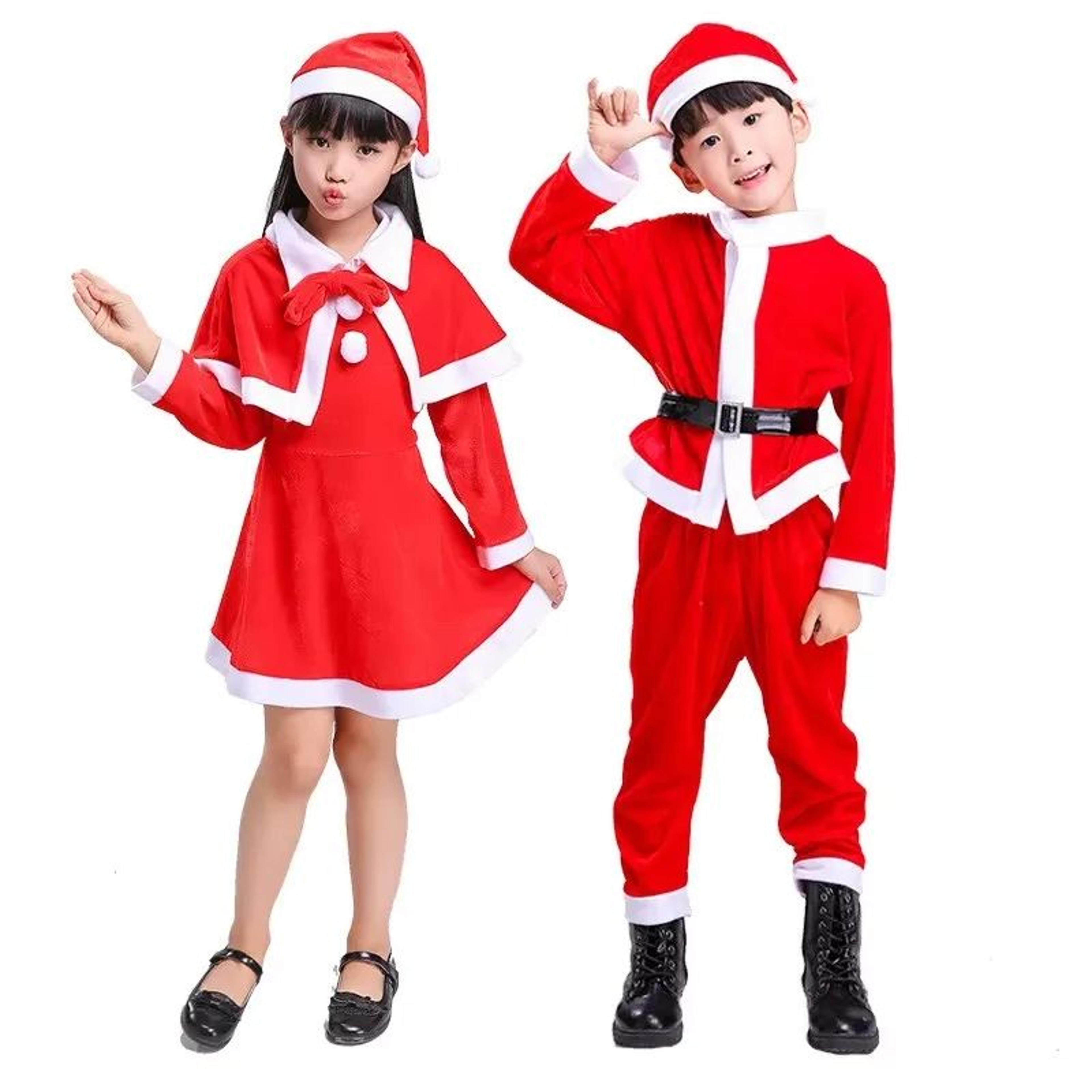 Kids Santa Costume Set  Classic Red Childrens Christmas Costume For Boys  Girls 2