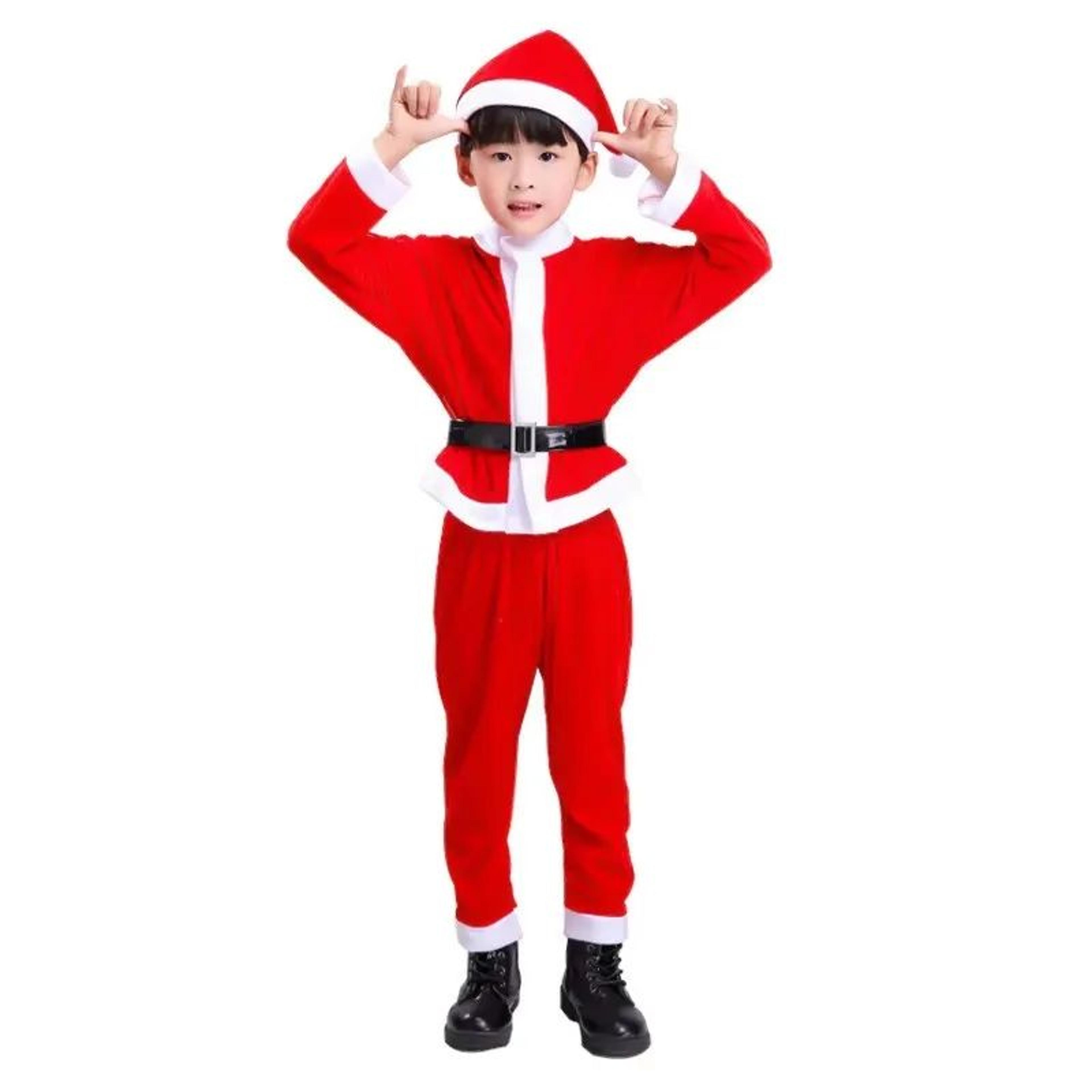 Kids Christmas Santa Costume  Classic Red Holiday RolePlay Outfit For Boys  Girls 5