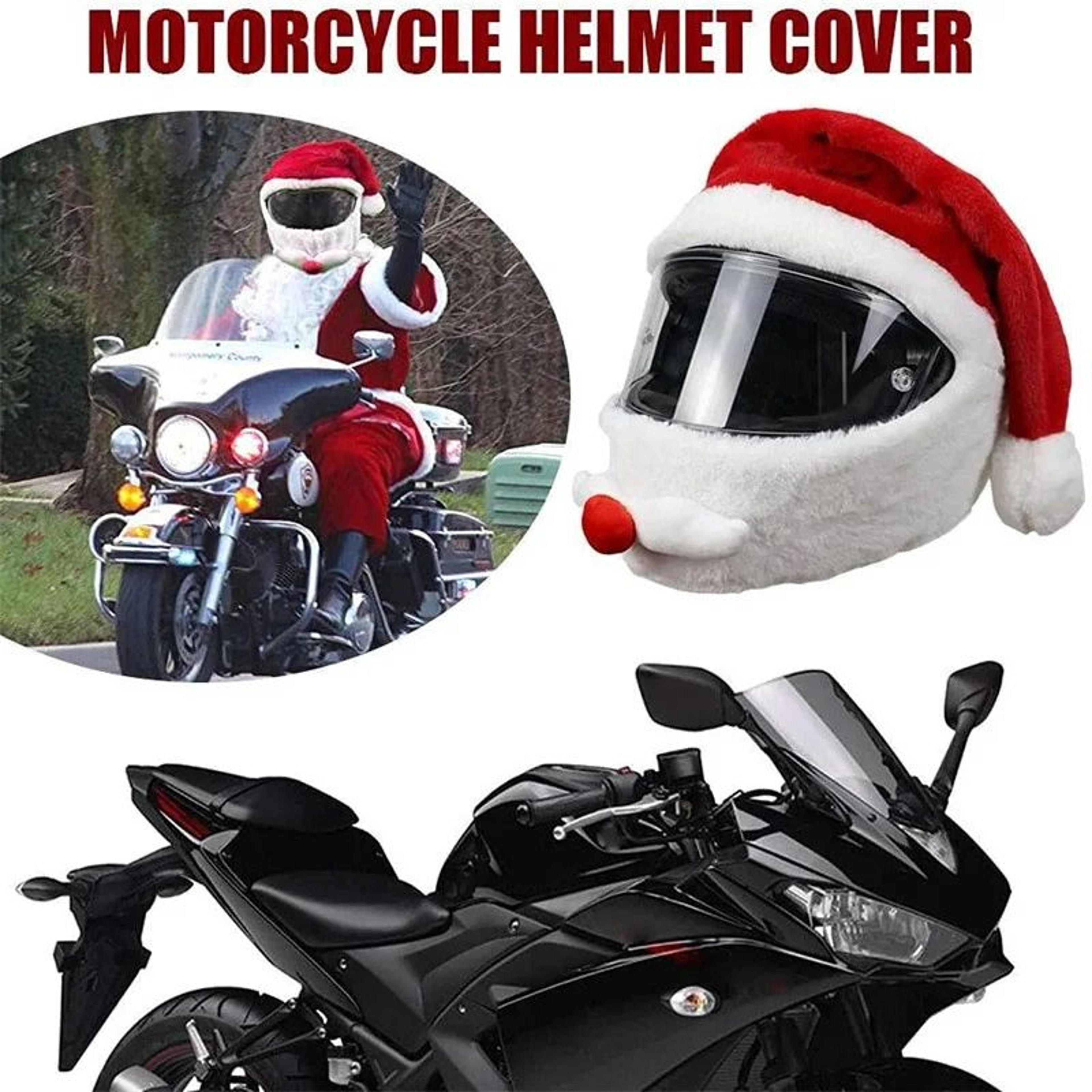 Festive Santa Claus Motorcycle Helmet Cover For Bikes  Scooters 2