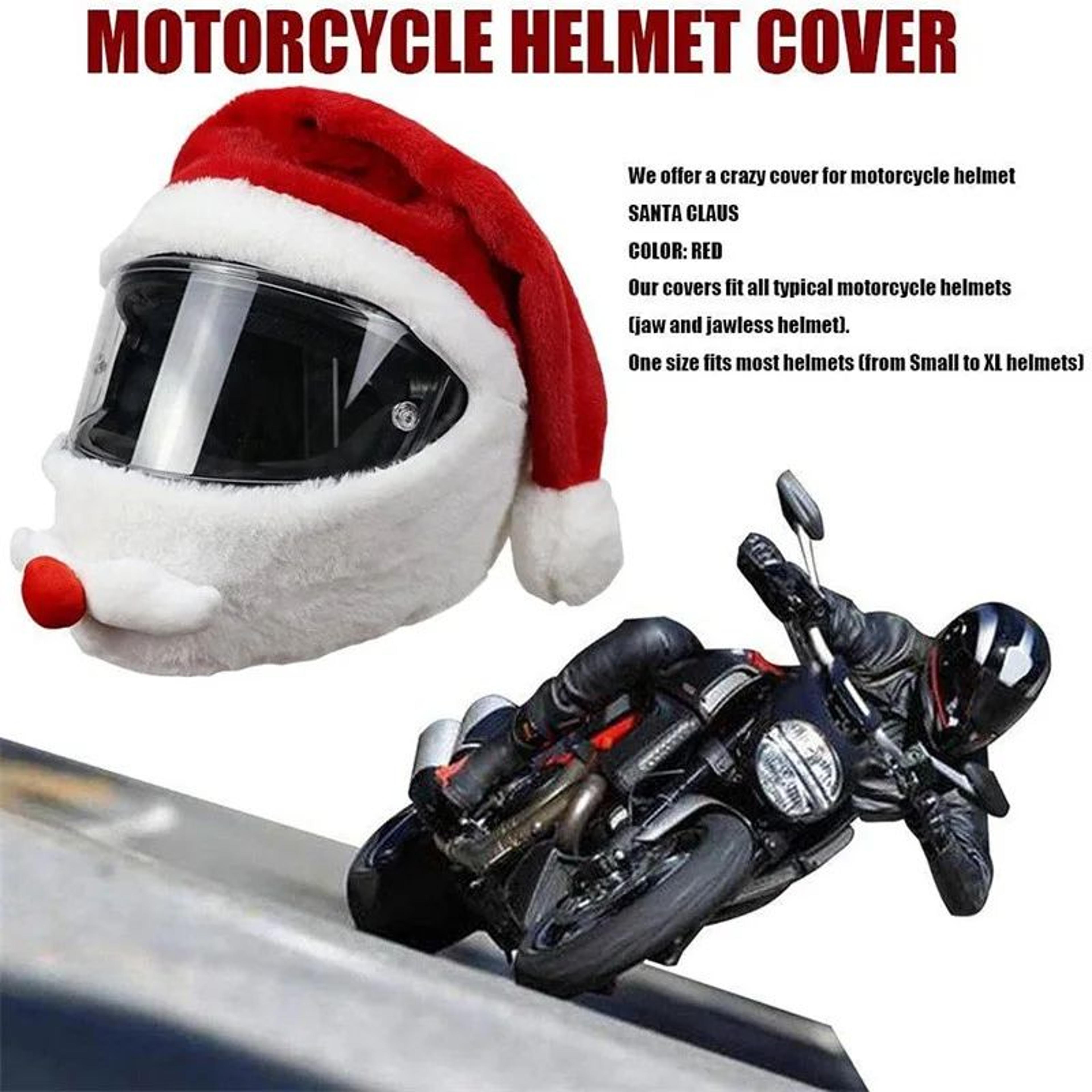 Festive Santa Claus Motorcycle Helmet Cover For Bikes  Scooters 4