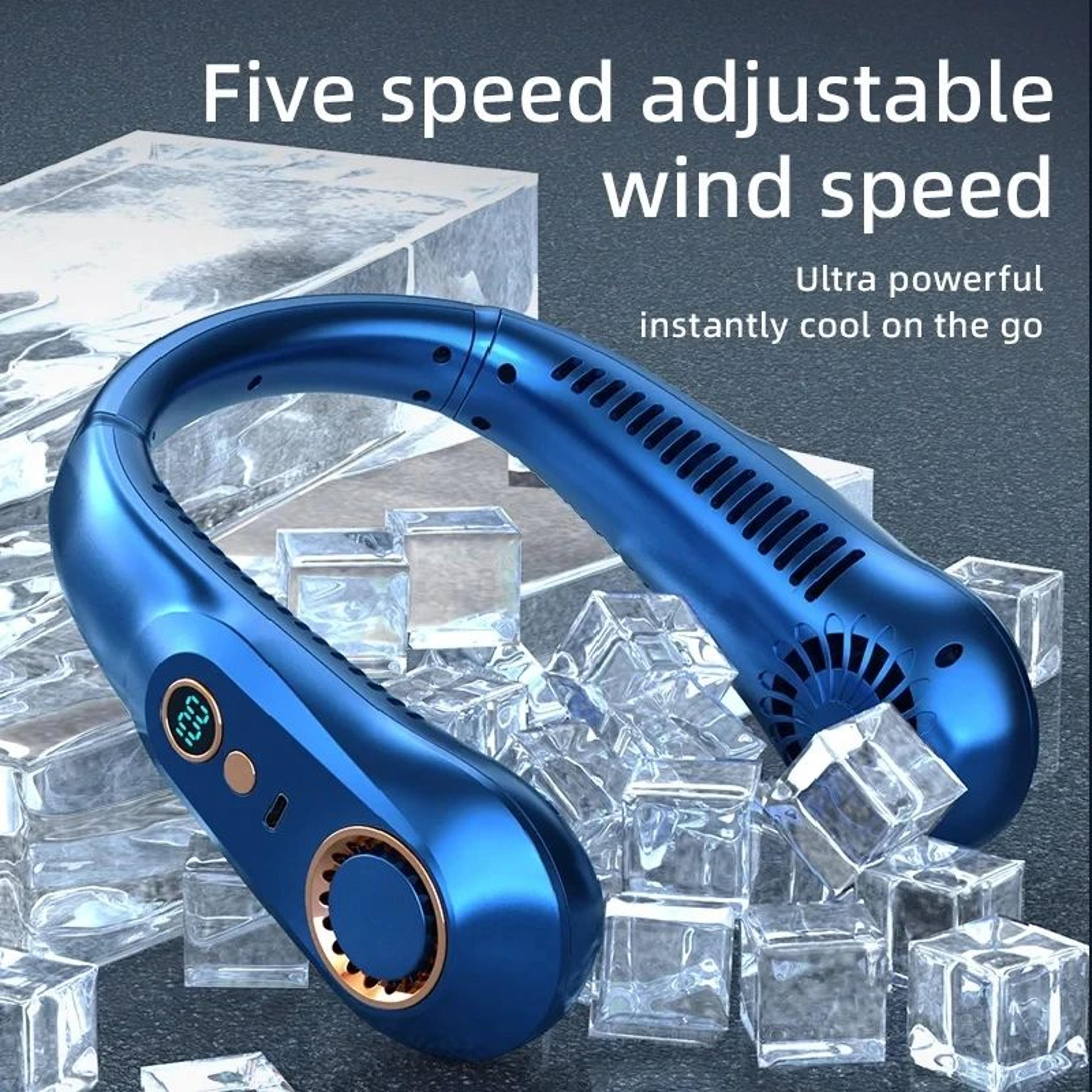 UltraCool Pro Neck Bladeless Fan With Digital Display  Portable Silent USB Rechargeable Personal Fa 3