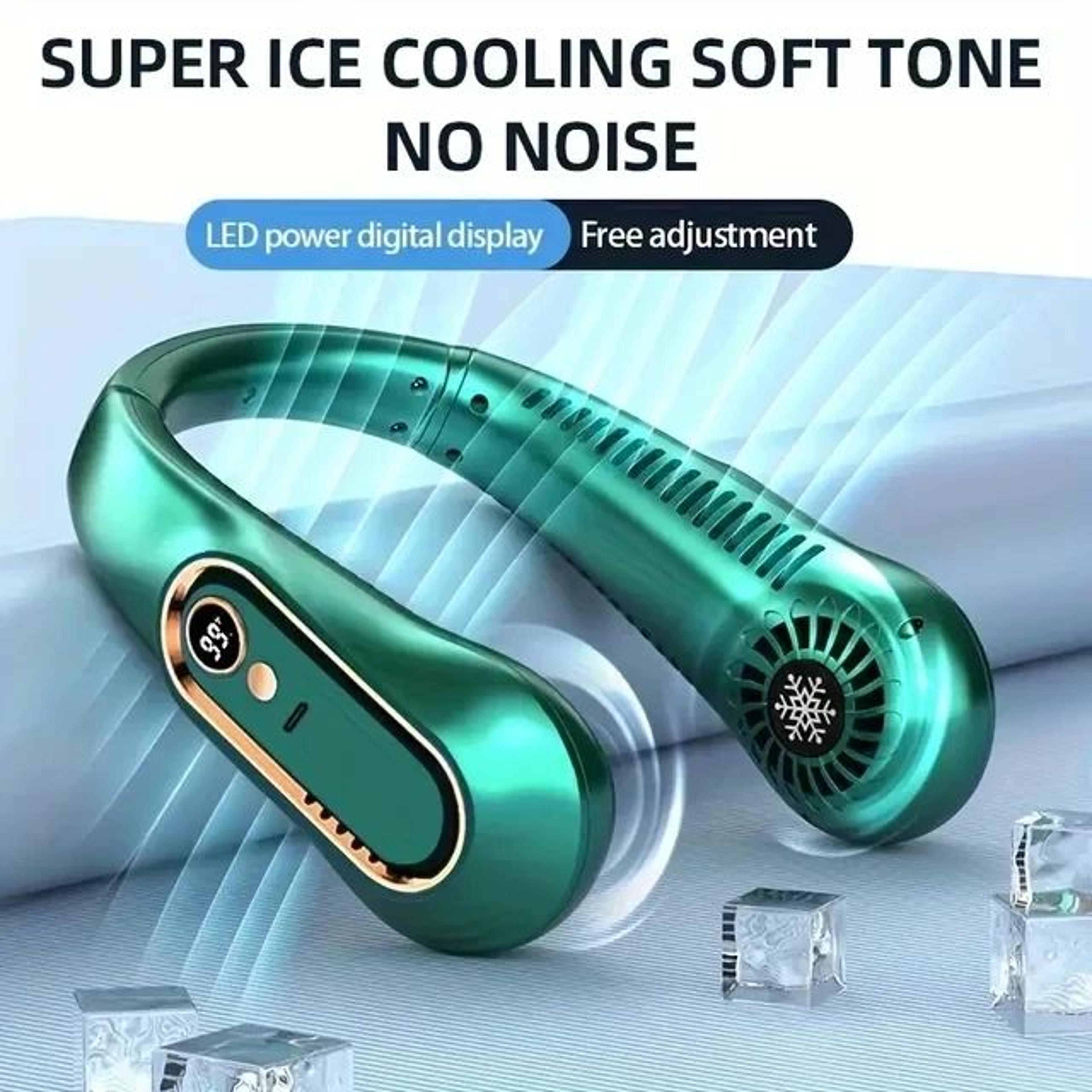 UltraCool Pro Neck Bladeless Fan With Digital Display  Portable Silent USB Rechargeable Personal Fa 8
