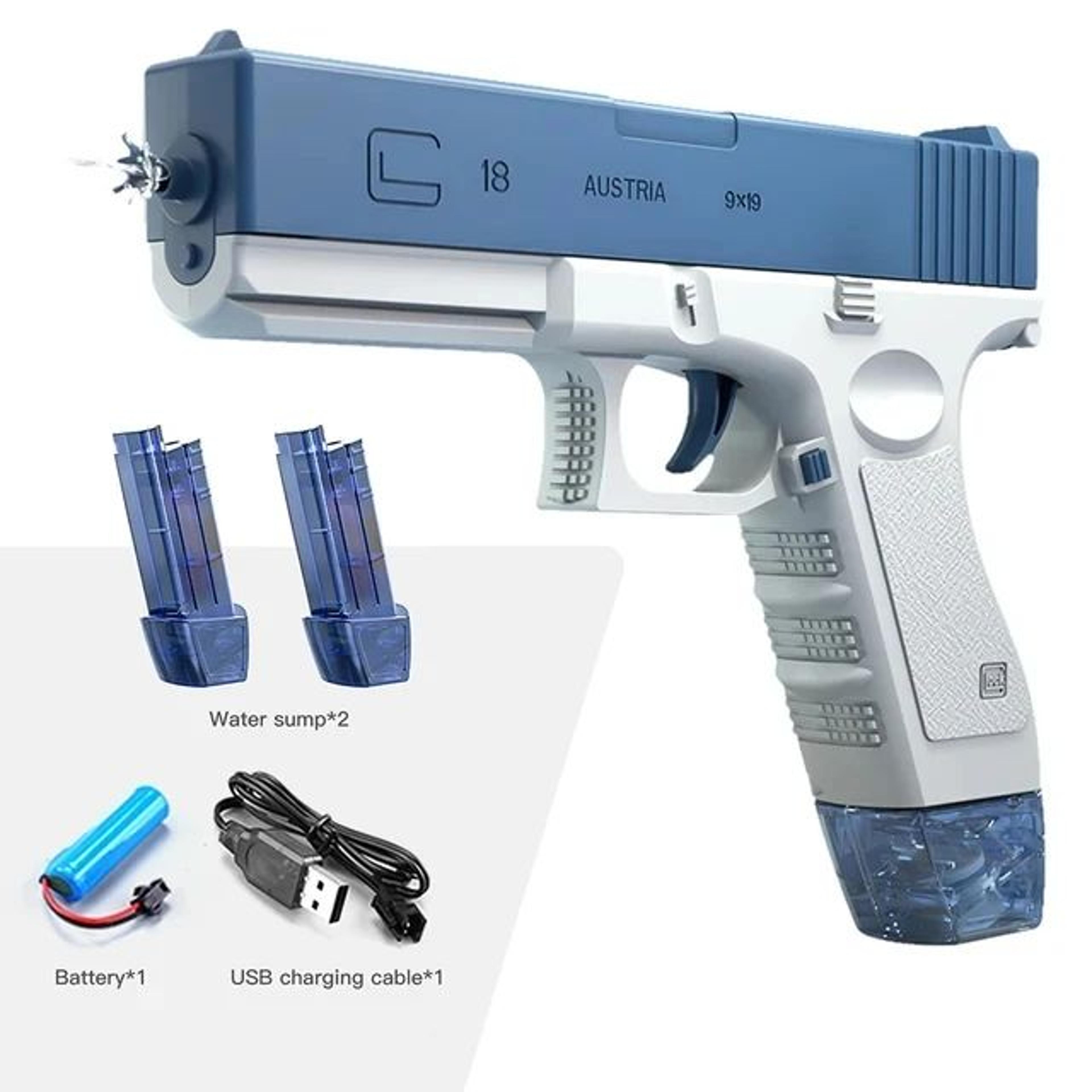 Ice Blast Electric Water Gun  Automatic Continuous Spray HighPressure Water Blaster With LED Lights 8