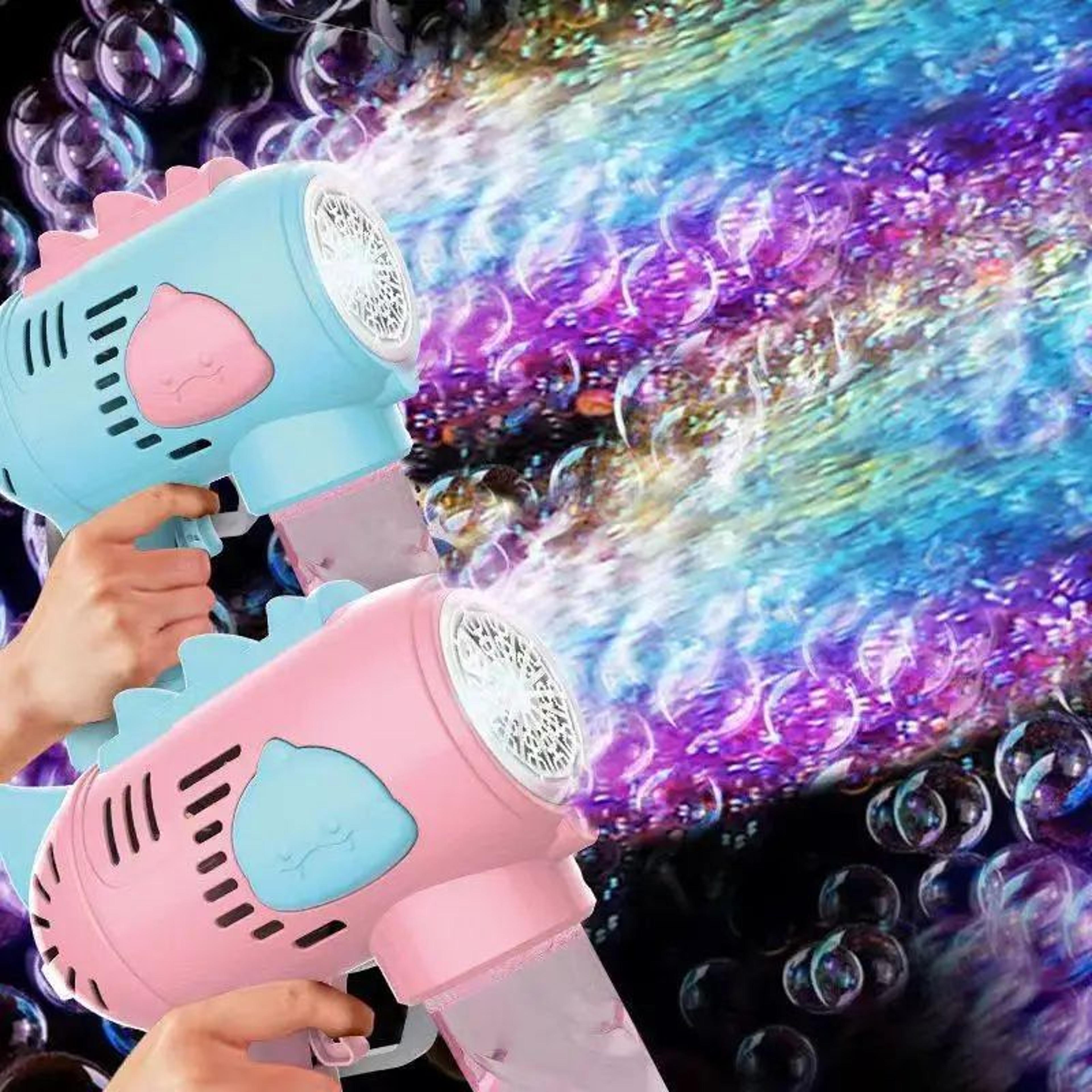 Dinosaur Bubble Machine With LED Lights  Automatic Bubble Gun For Kids Outdoor Play 0