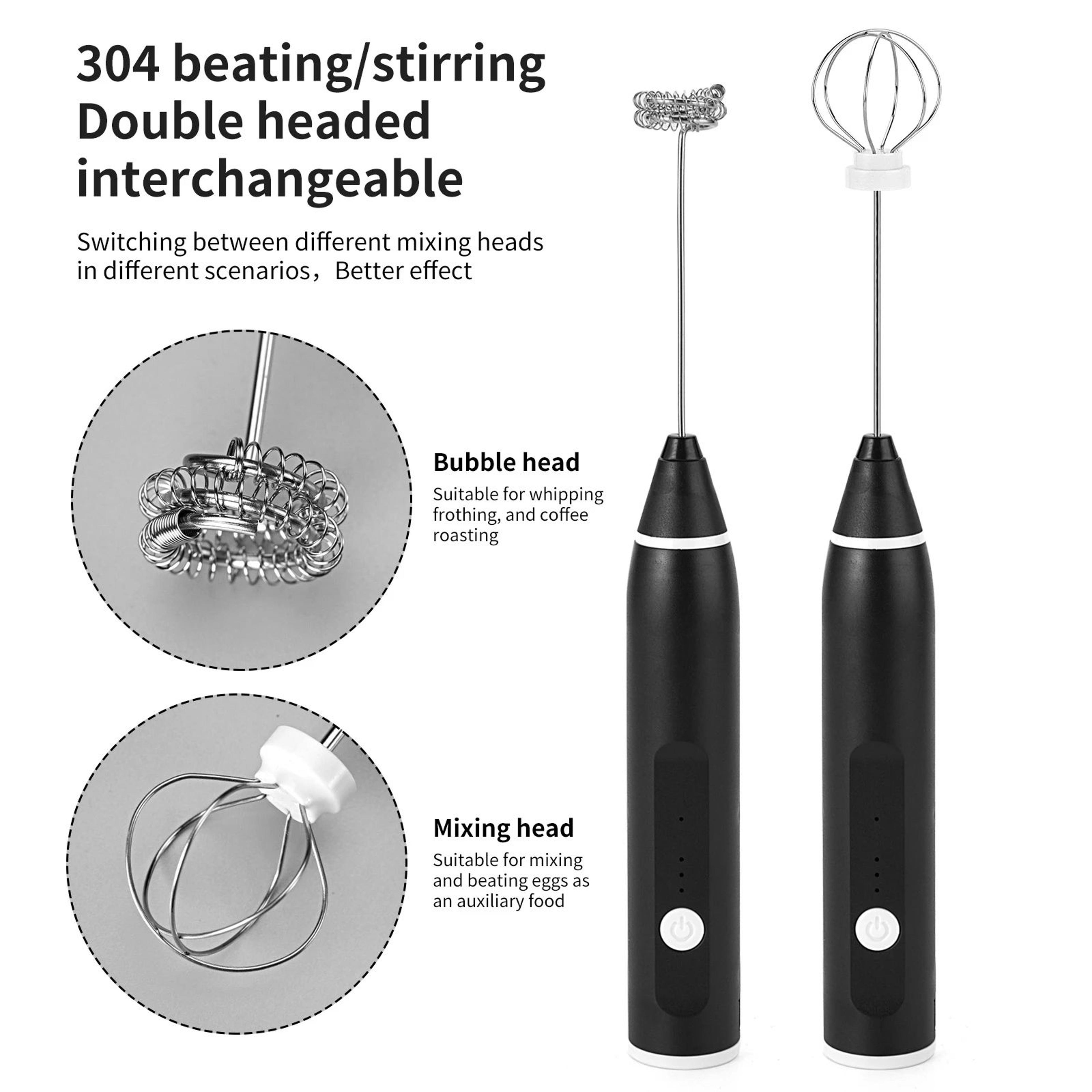 Rechargeable Handheld Milk Frother Wand  3Speed Electric Frother Wand For Latte Foam  Drinks 3