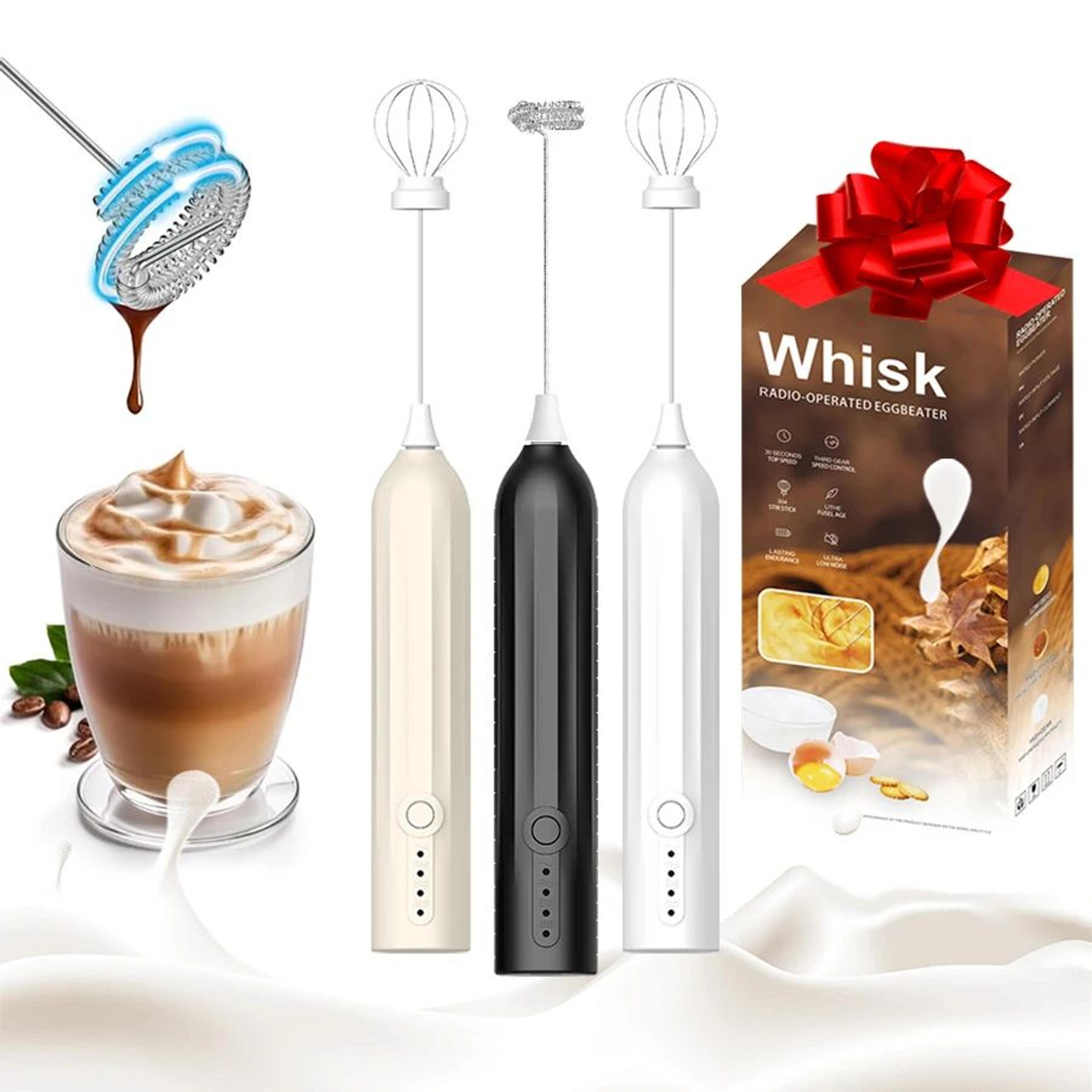 USBC Rechargeable Handheld Milk Frother Wand  3Speed Portable Coffee Foam Whisk With Dual Heads 0