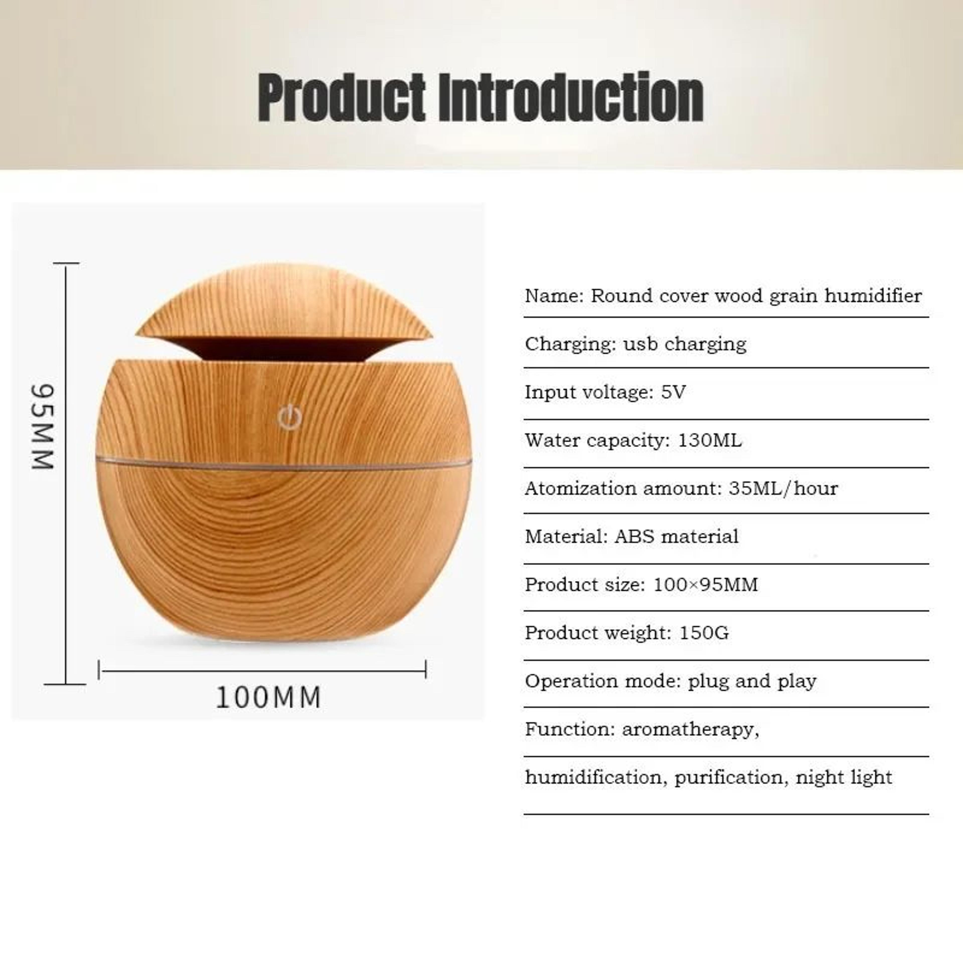 Wood Grain USB Ultrasonic Cool Mist Humidifier  Essential Oil Aroma Diffuser 1