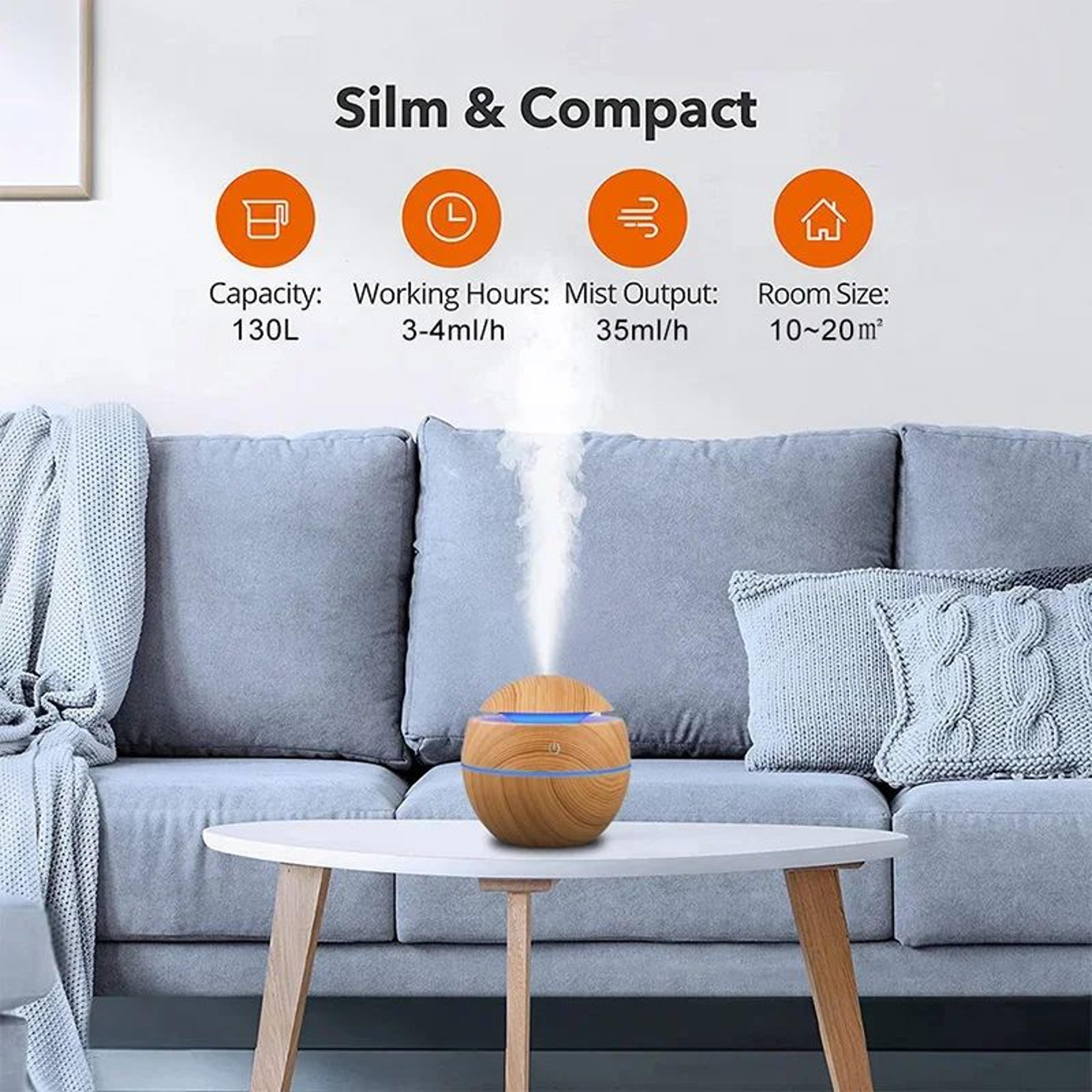 Wood Grain USB Ultrasonic Cool Mist Humidifier  Essential Oil Aroma Diffuser 3