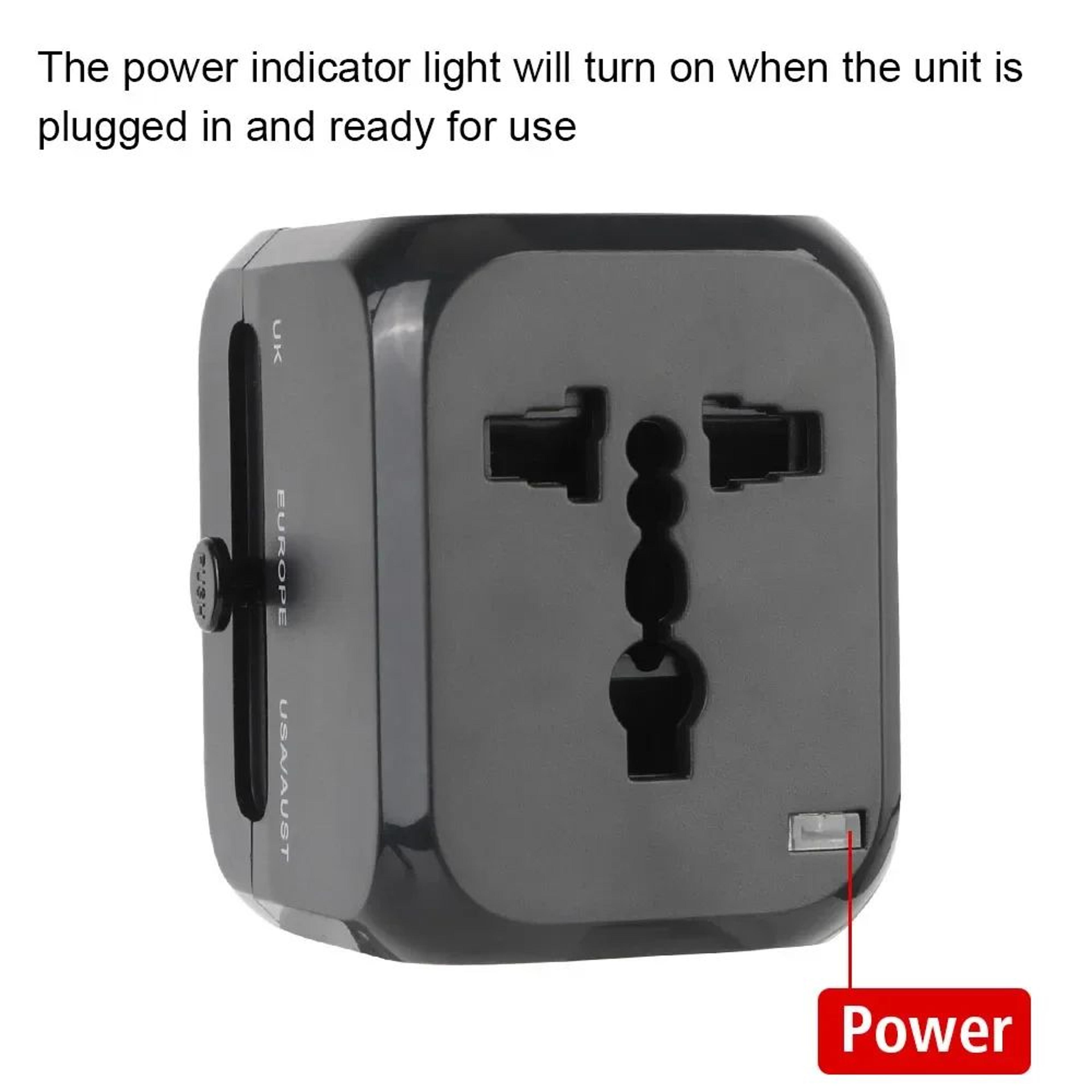 Universal Travel Adapter With USBC  Dual USB Ports USEUUKAU Fast Worldwide Charger 1