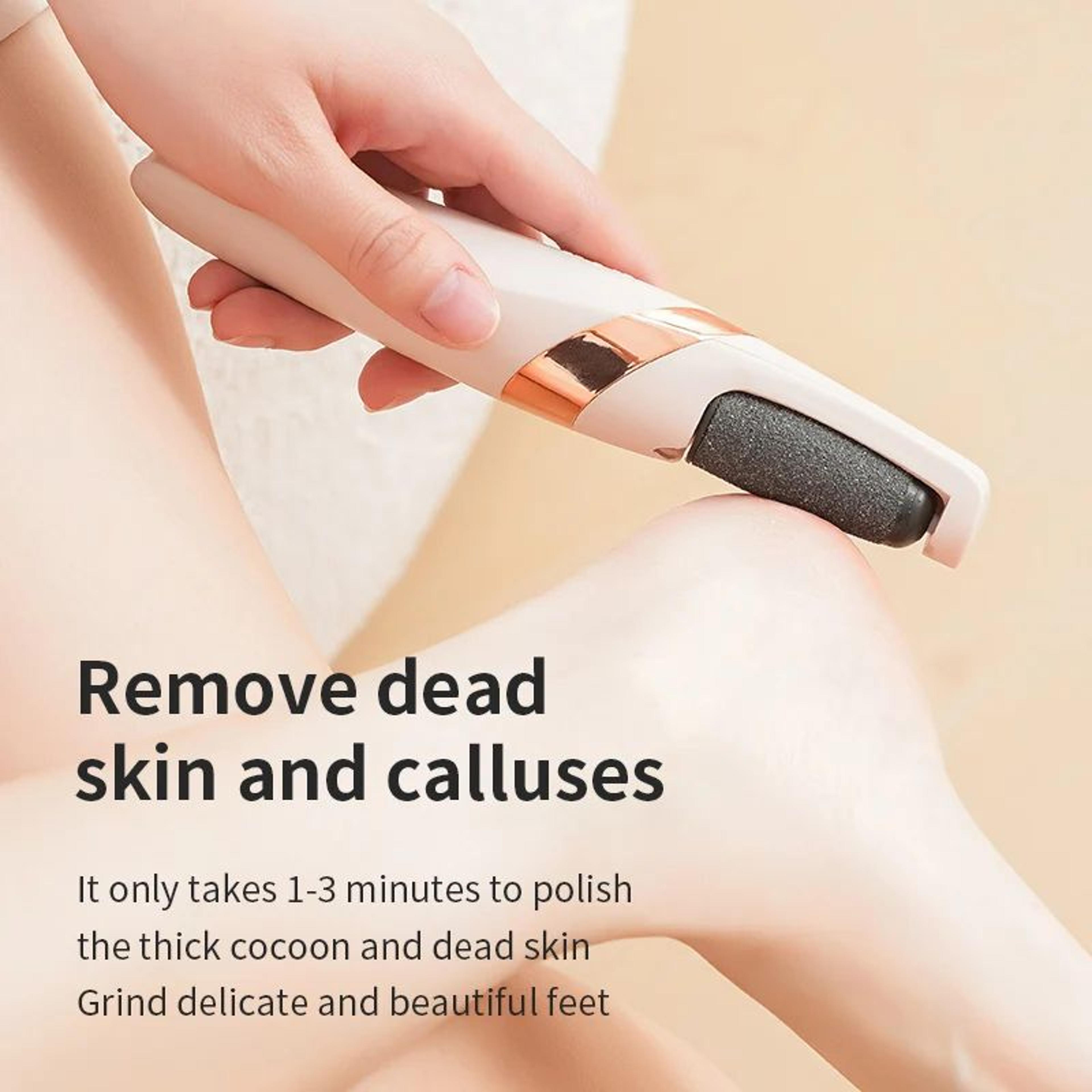 USB Rechargeable Electric Foot Scrubber  Portable Pedicure Tool With Dual Grinding Heads For Smooth 3