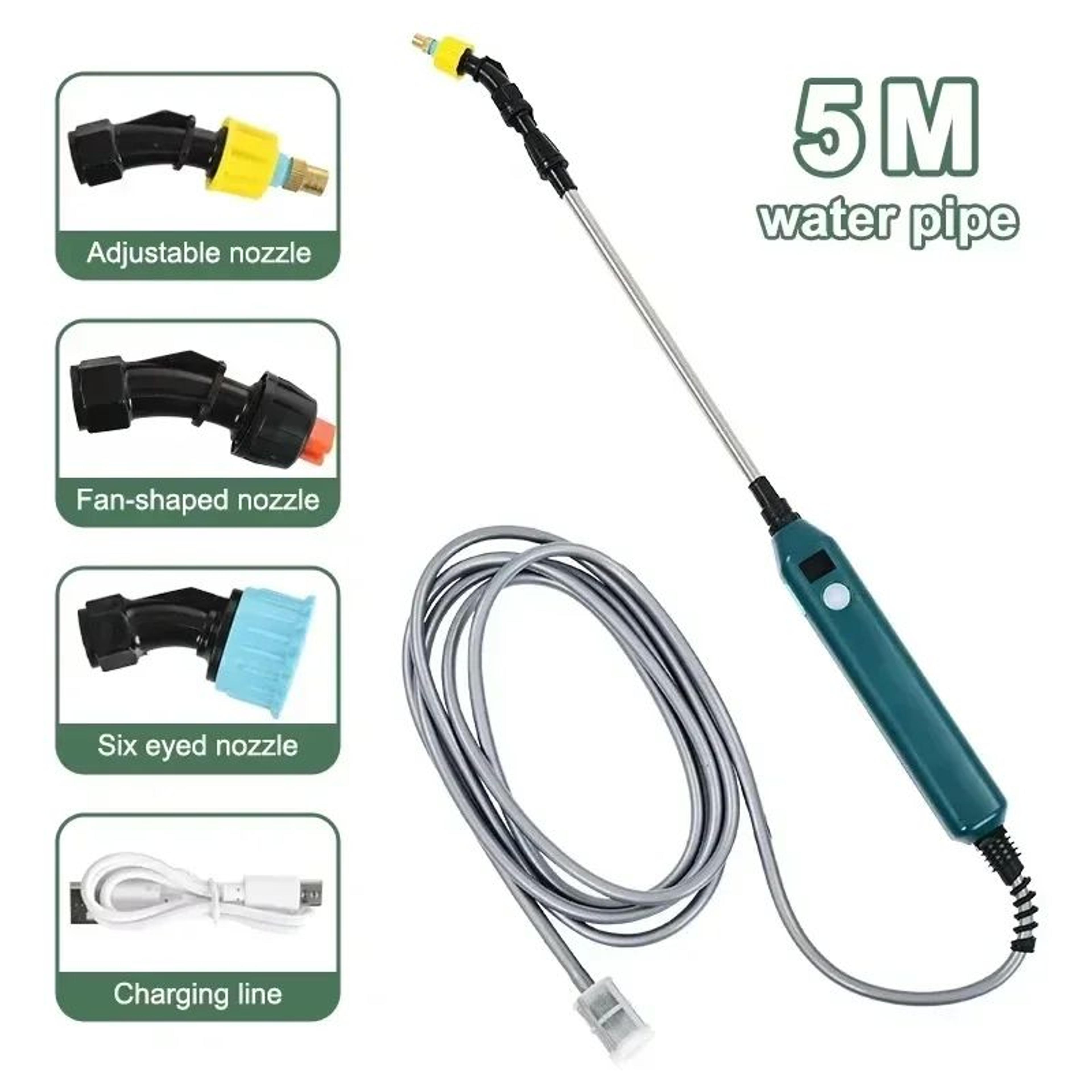 HighPressure Electric Garden Sprayer 2400mAh With 3 Nozzles  Telescopic Wand 7