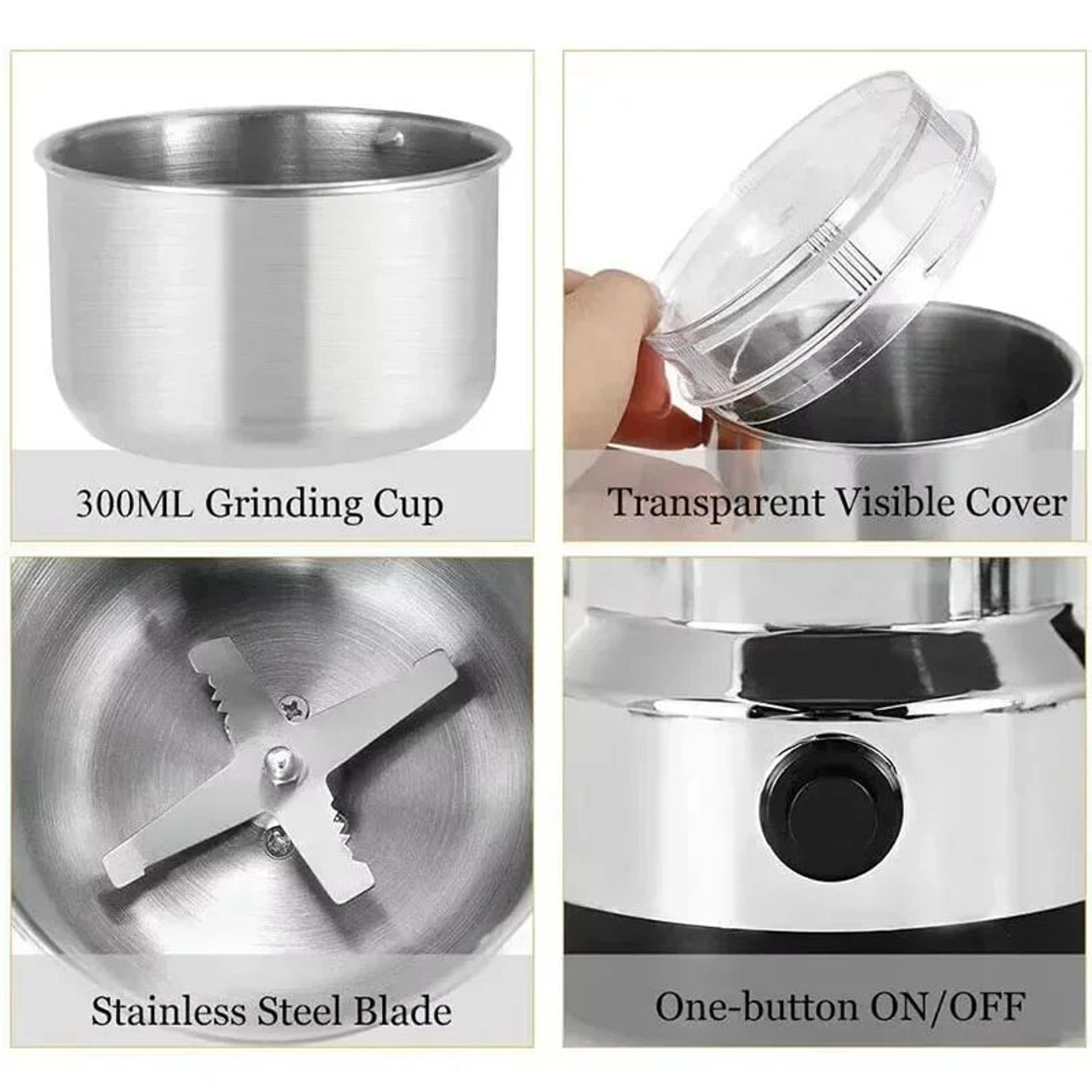 4Blade Electric Coffee  Spice Grinder OneTouch Grain  Nut Mill With Stainless Steel Blades 0