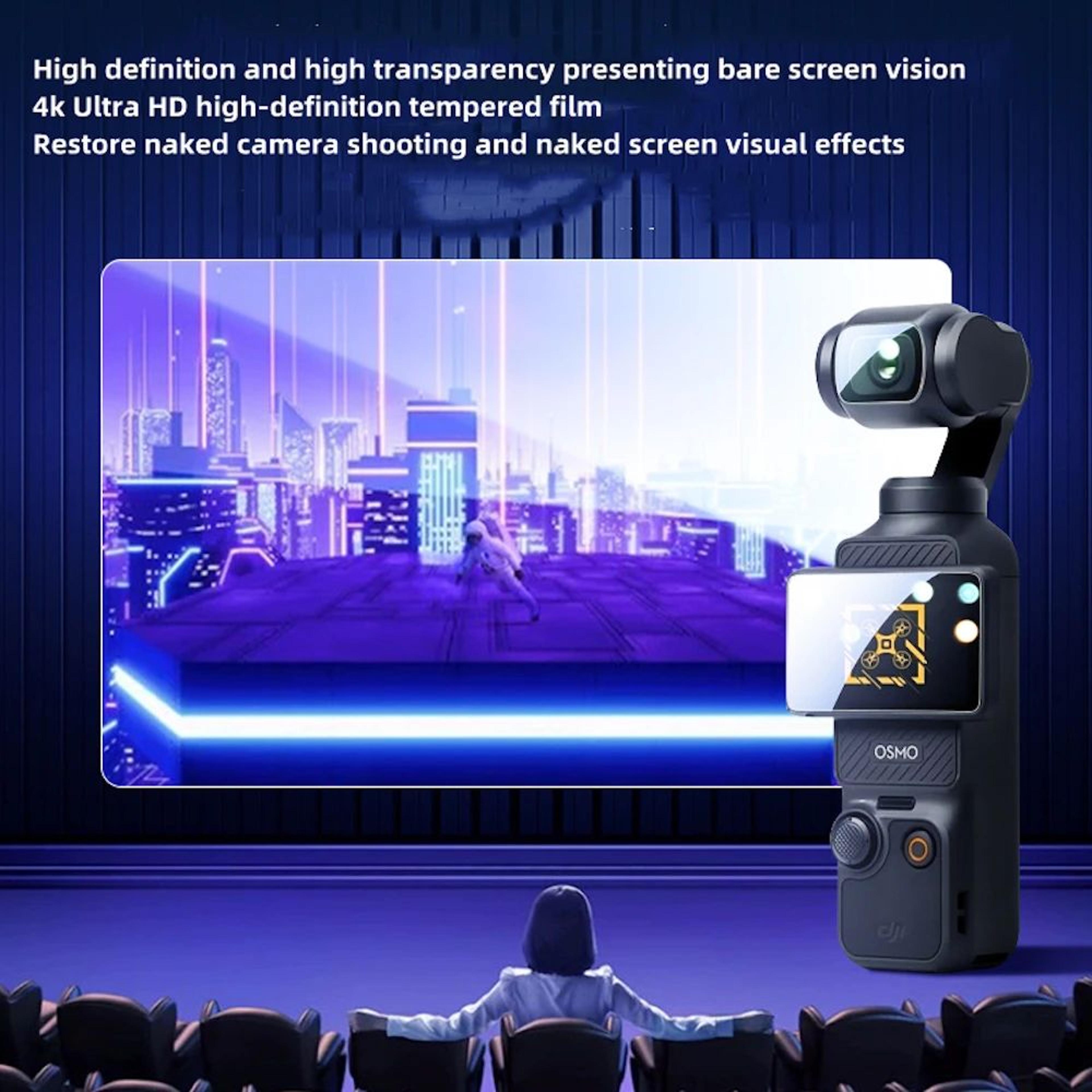DJI Pocket 3 Screen  Lens Tempered Glass Protector Set  9H AntiScratch Clear Film 4