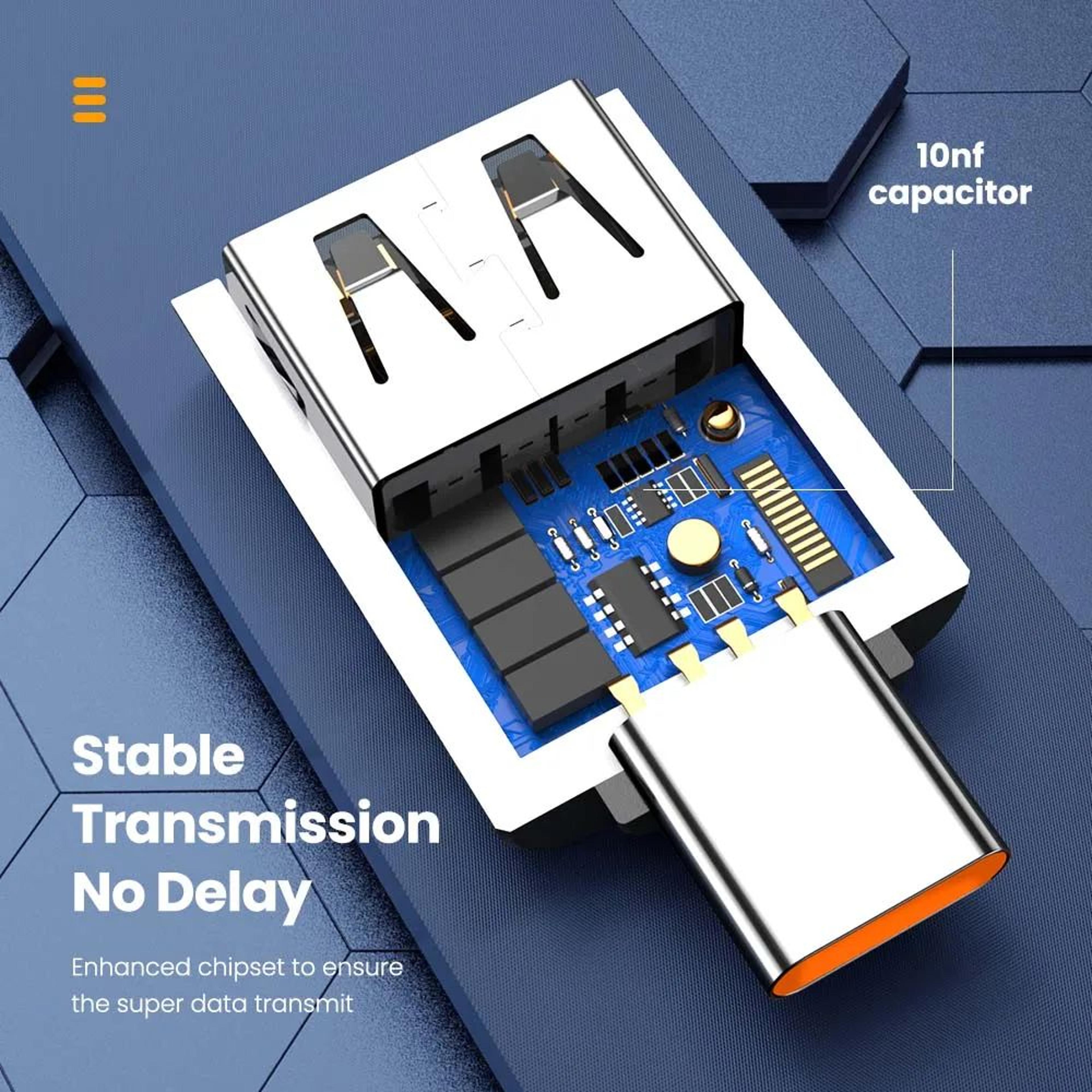 USB 30 USBC OTG Adapter 10A Fast Charge  Data Transfer USBA To TypeC Converter 4
