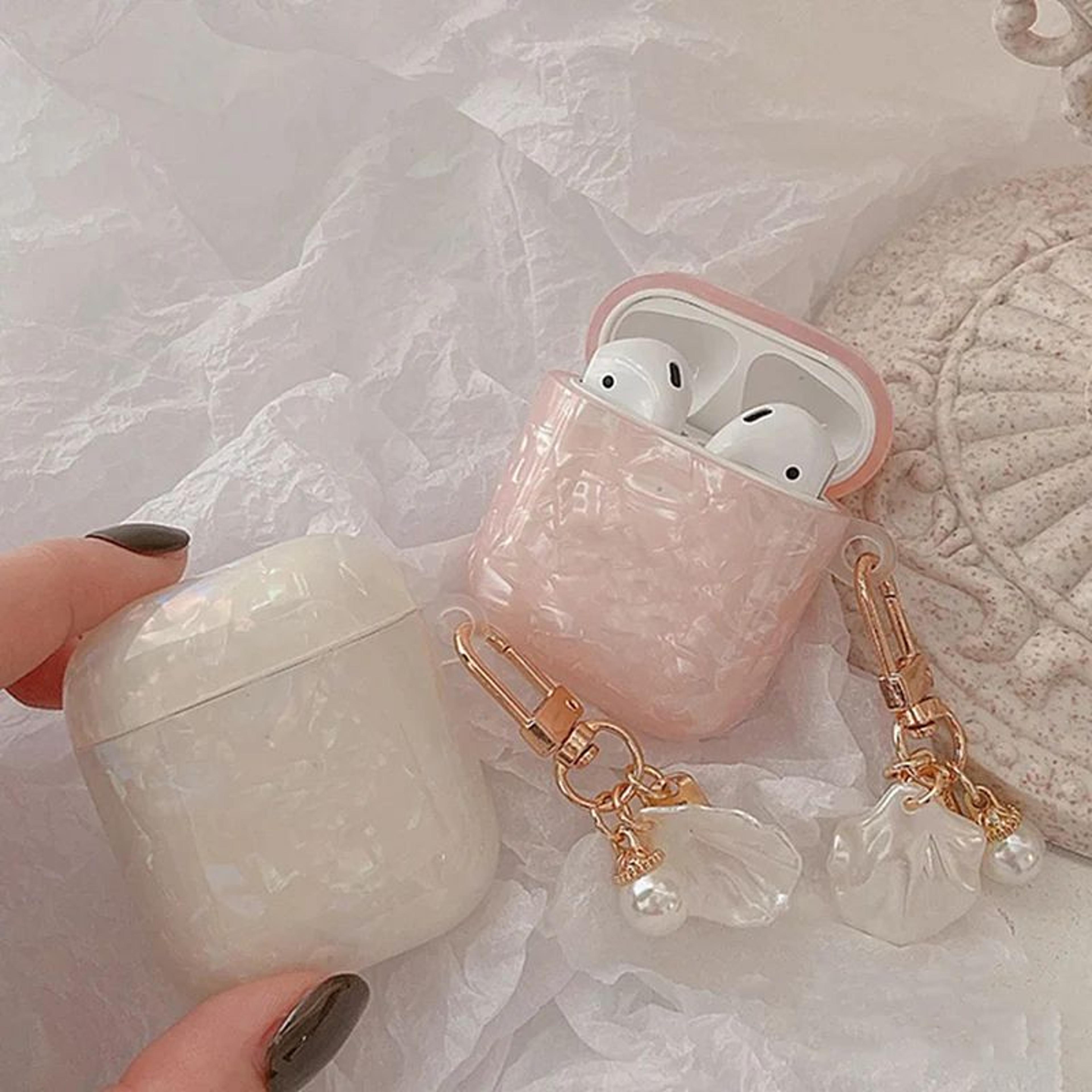 Pearl Shell AirPods Case With Keychain  Luxury Protective Cover For AirPods 1234  Pro 2