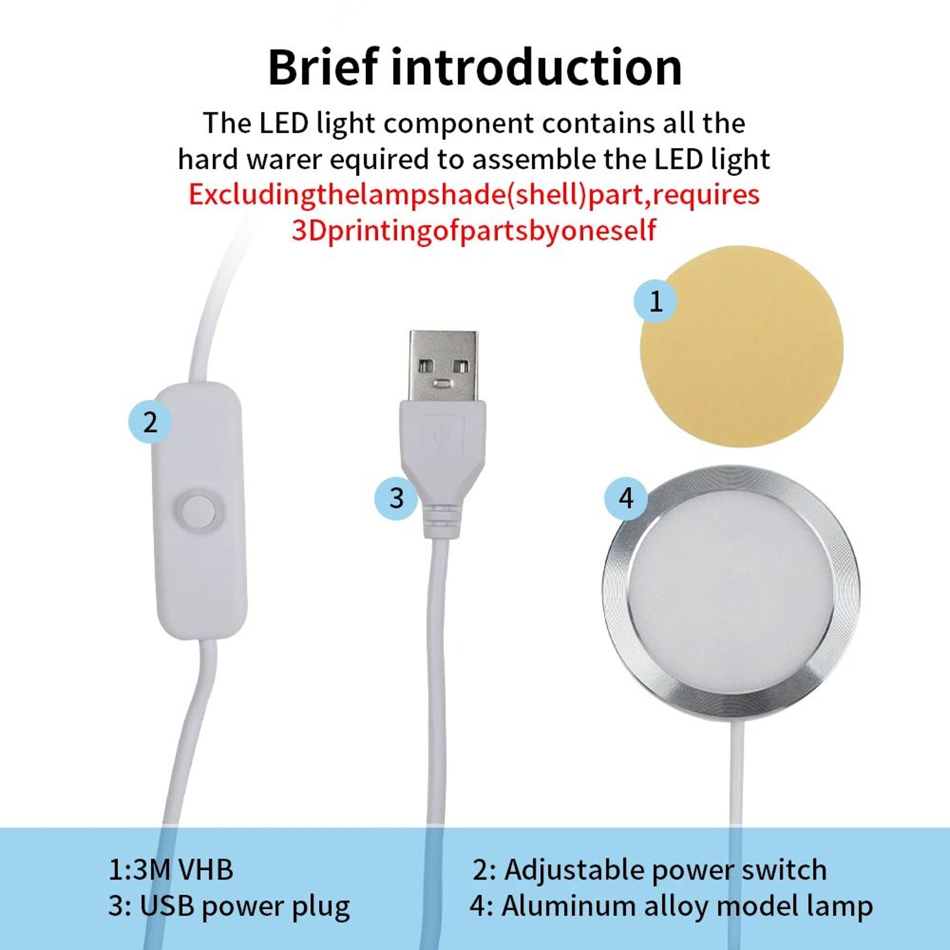 Bambu Lab LED Lamp Kit 001 RGB  Adjustable USB Light Hardware For MakerWorld 3D Prints 2