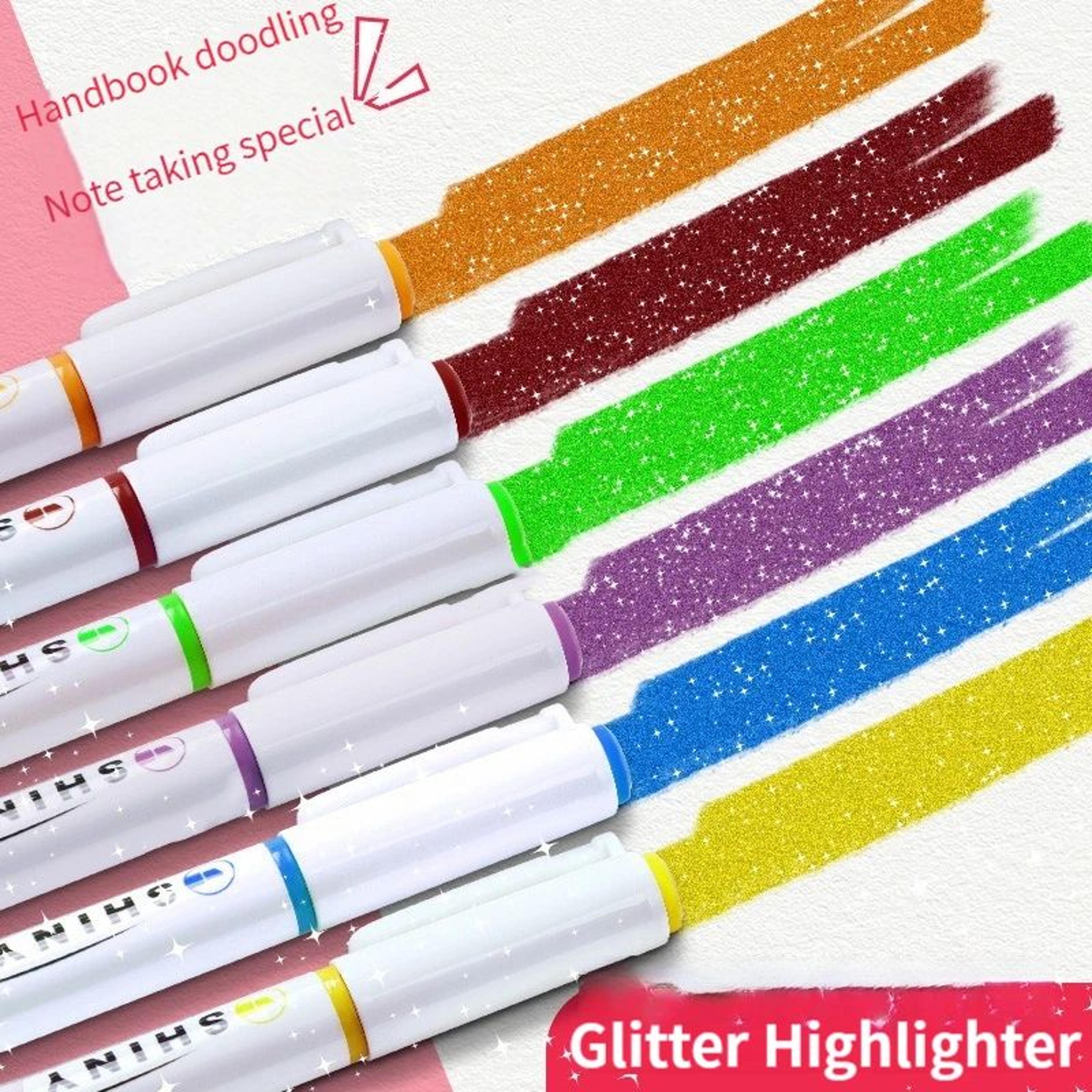 Glitter Highlighter Pens 4Color Set  Shimmer Marker Set For Journals Notes  Scrapbooking 1