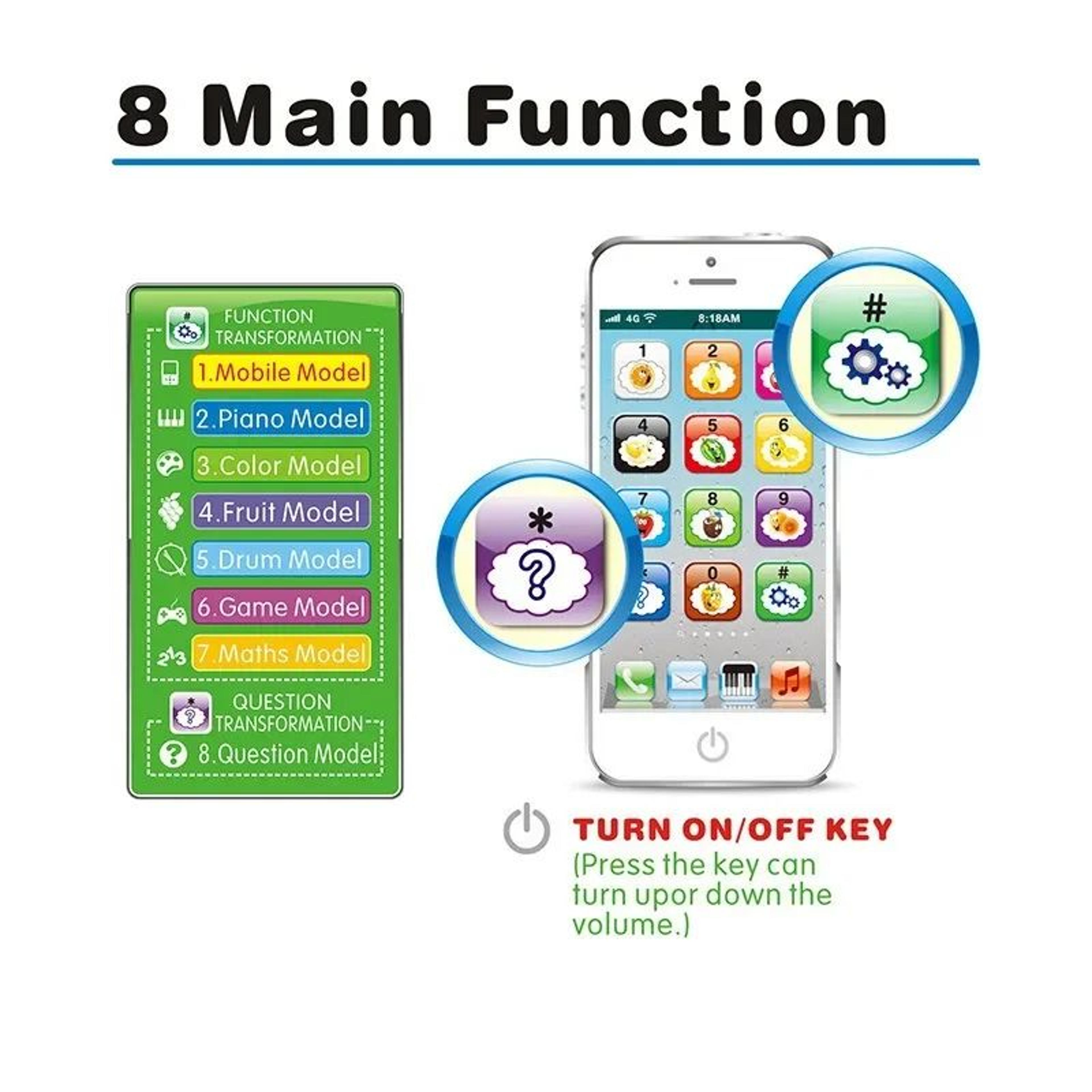 Baby Musical Phone Toy  Light  Sound English Learning Educational Phone Toy For Toddlers 3