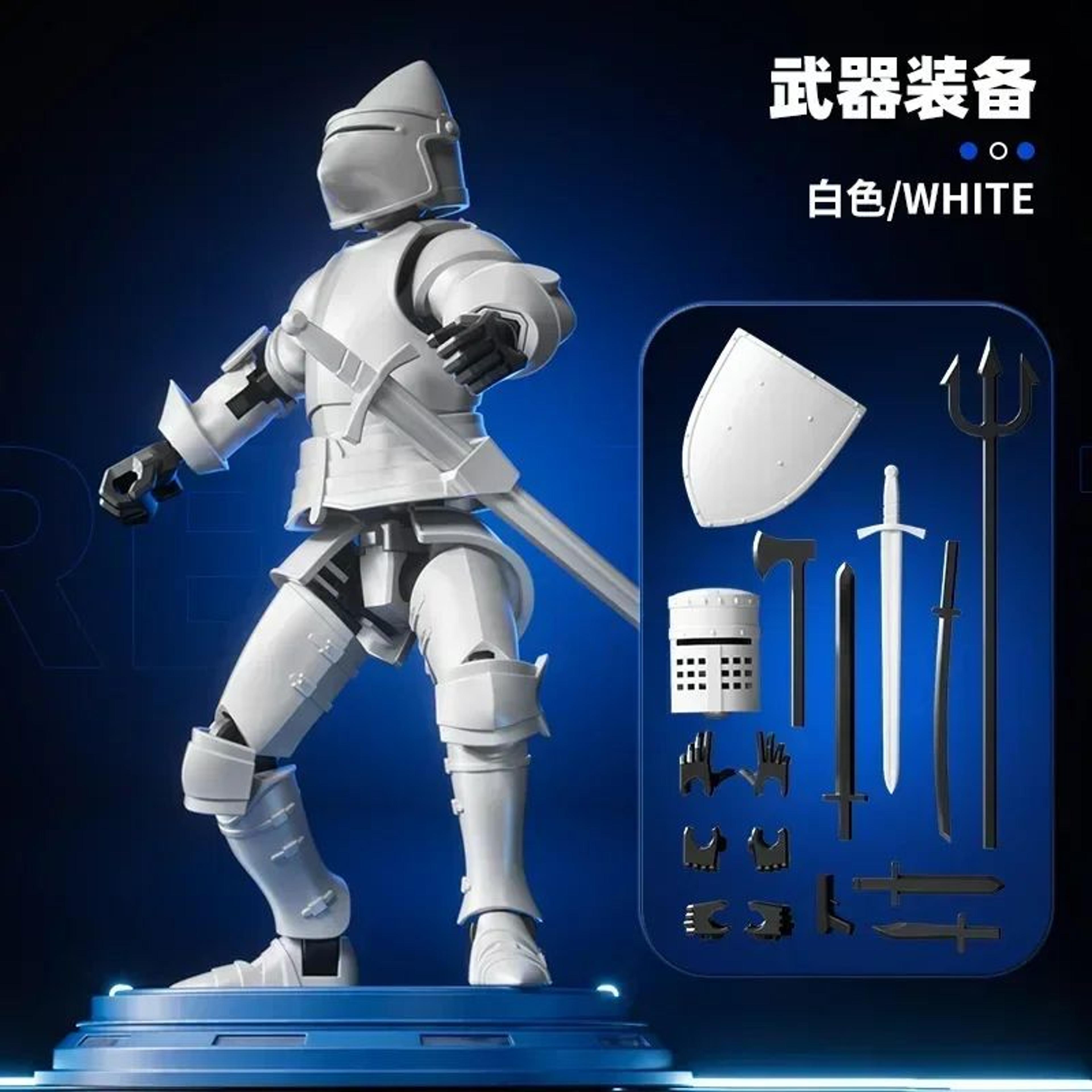 Paladin Knight 13Joint Poseable Figure  3D Printed Action Figure With Armor  Weapon Set 7