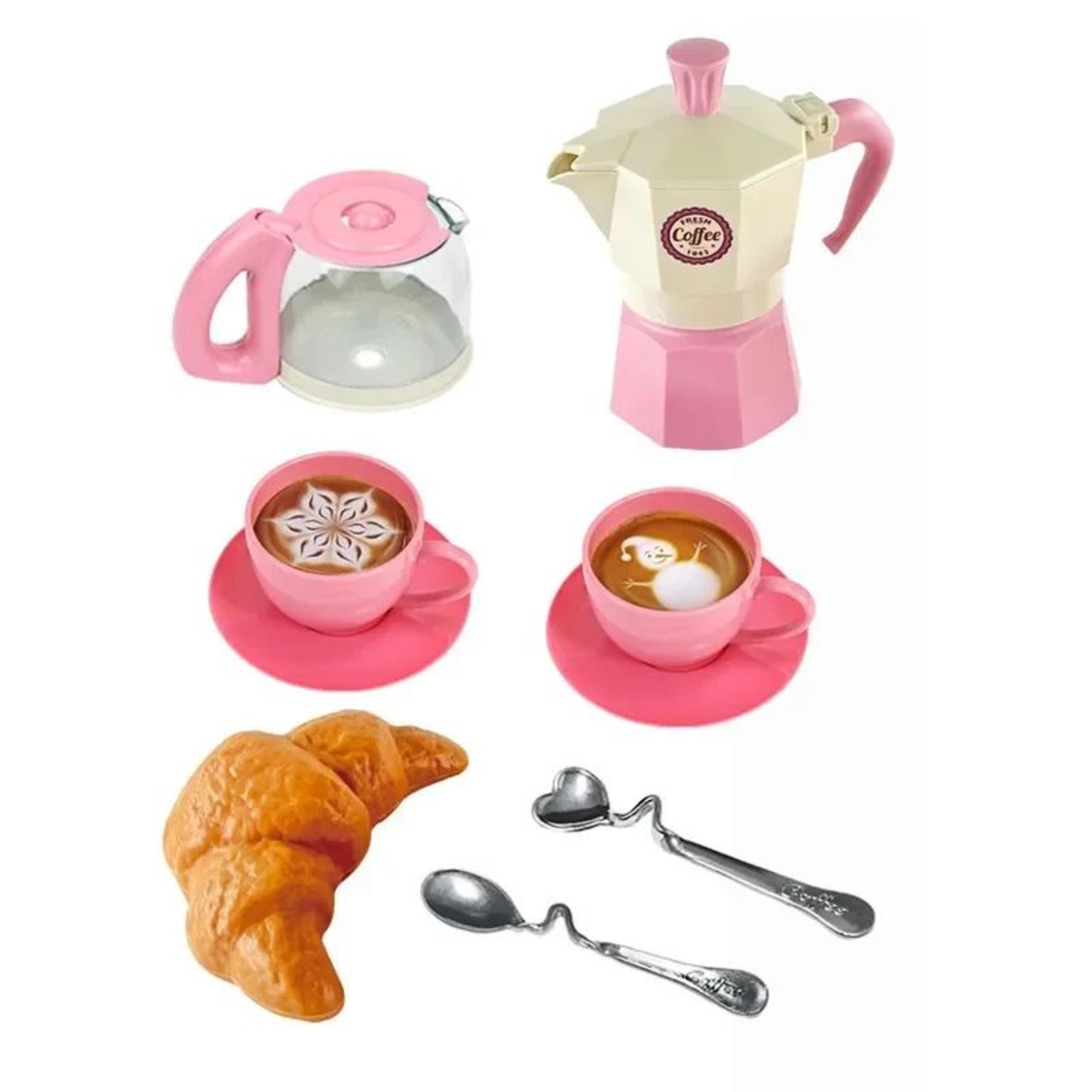 Kids Pretend Play Coffee Set With Cups  Treats  Afternoon Tea Playset For Play Kitchen Fun 5