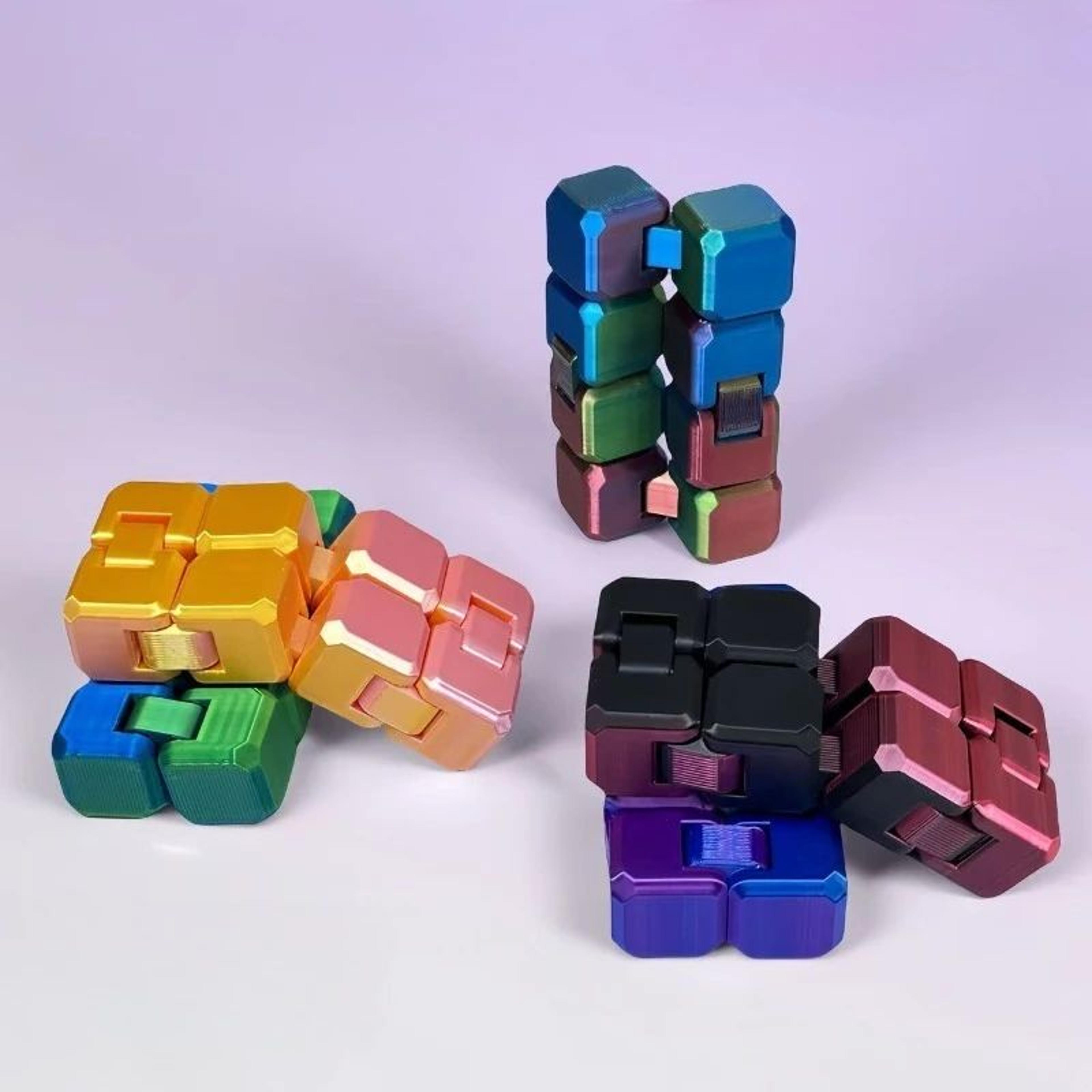 Infinity Cube Stress Relief Toy  Premium Metal Fidget Cube For Anxiety Relief  Focus 2