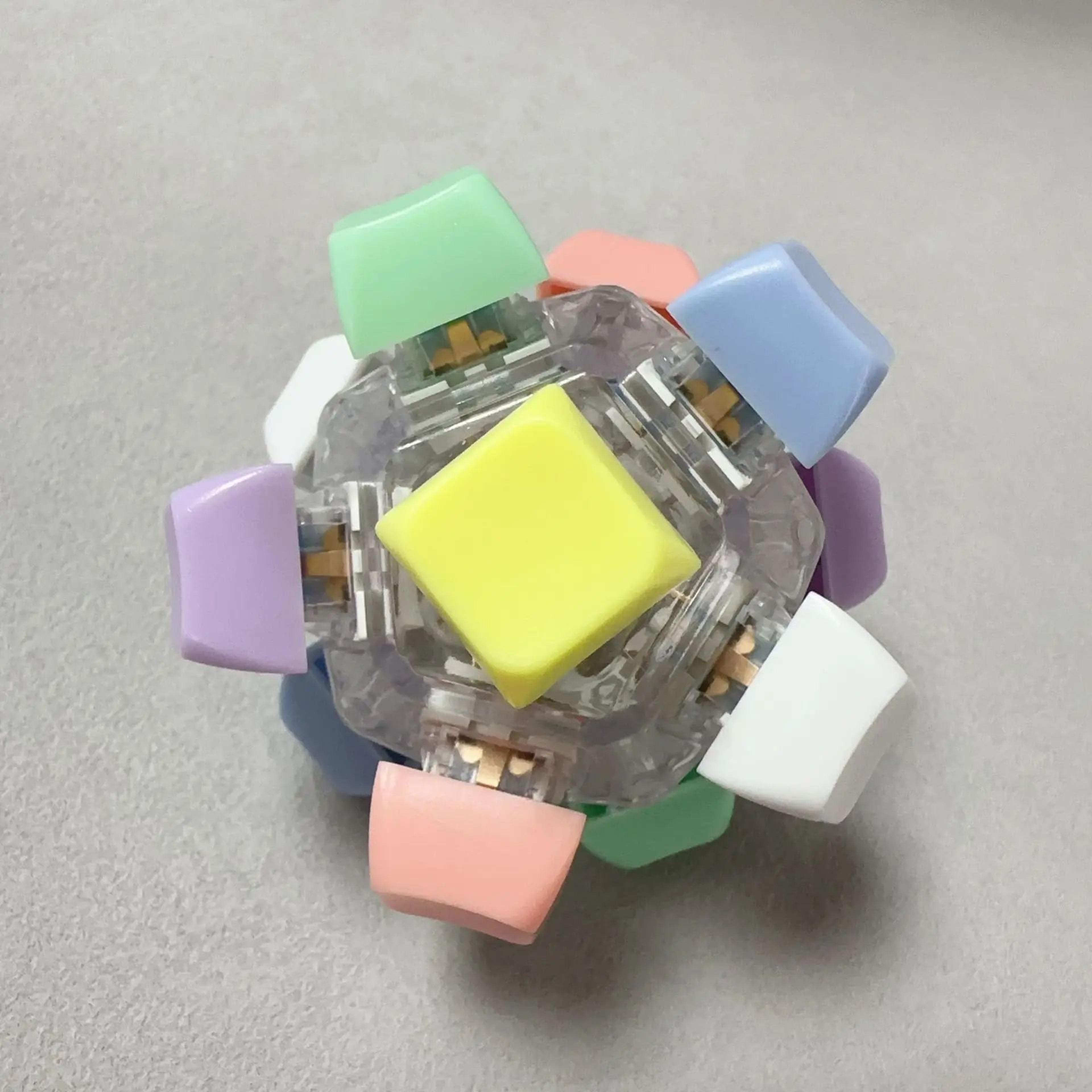 12Key Mechanical Keycap Clicker Keychain  Keyboard Fidget Toy For Stress Relief  Focus 12