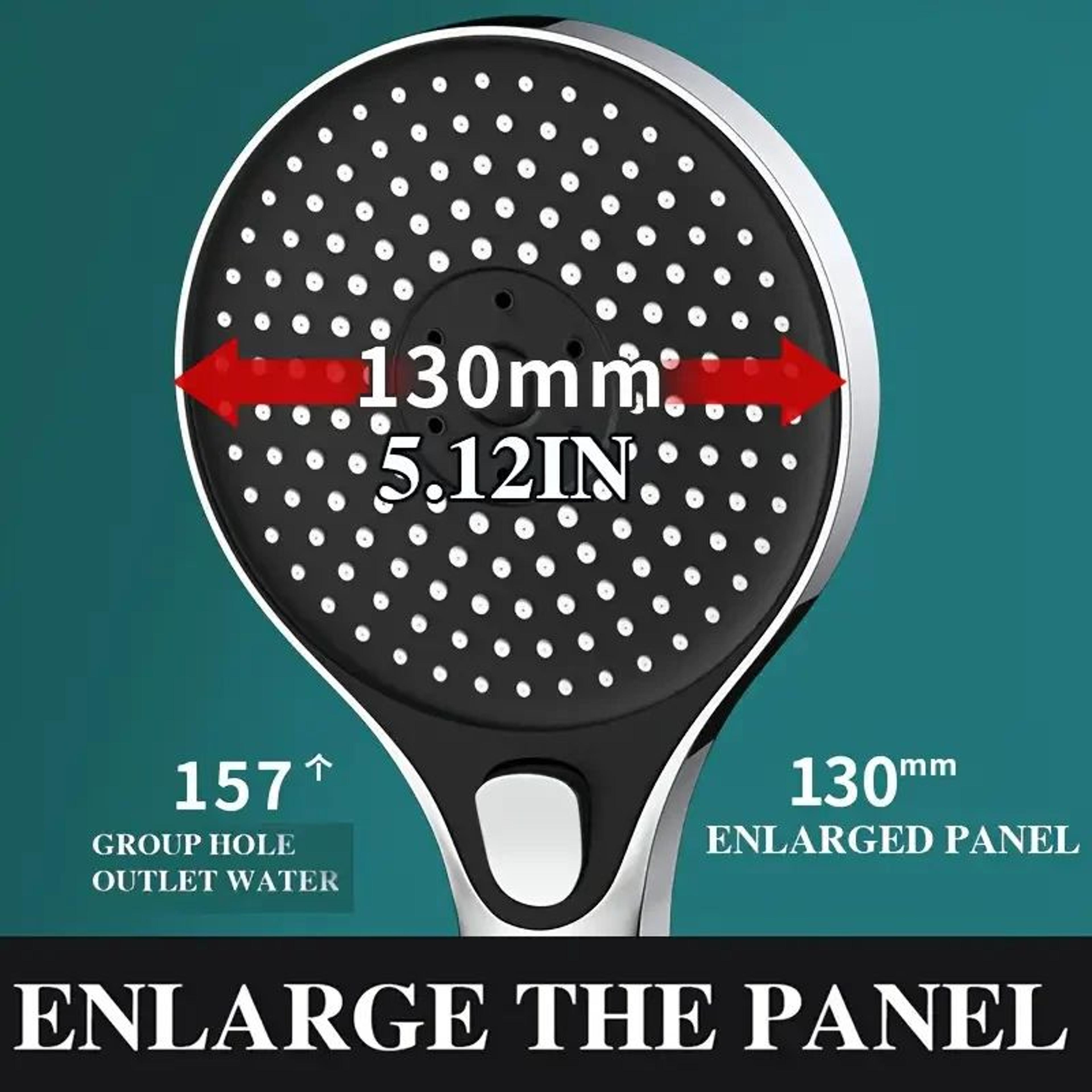 AquaPulse HighPressure Shower Head Set With 3 Spray Modes  Wide Panel 2