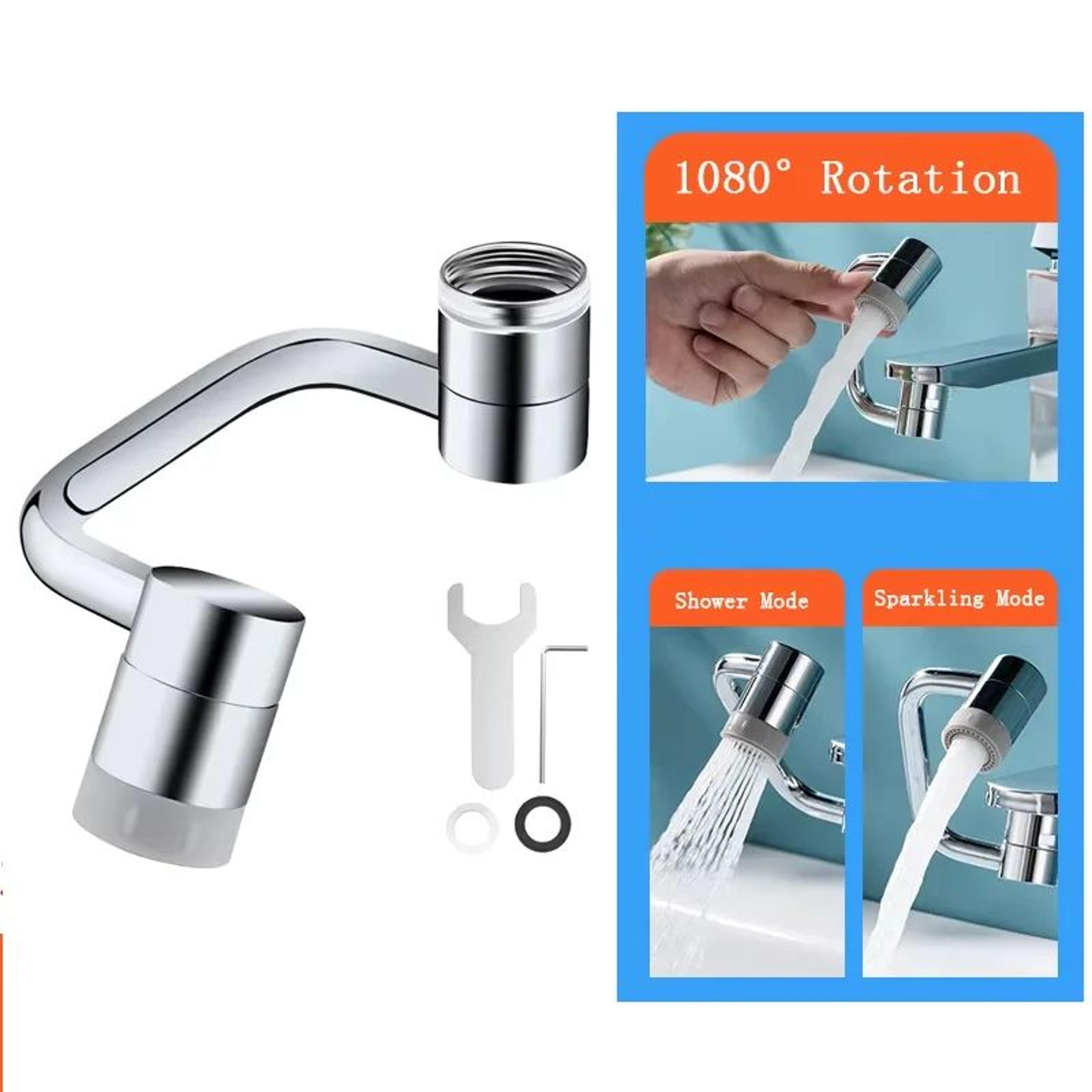 1080 Swivel Faucet Extender With Dual Spray Modes  Splashproof Rotatable Faucet Aerator Extension F 6