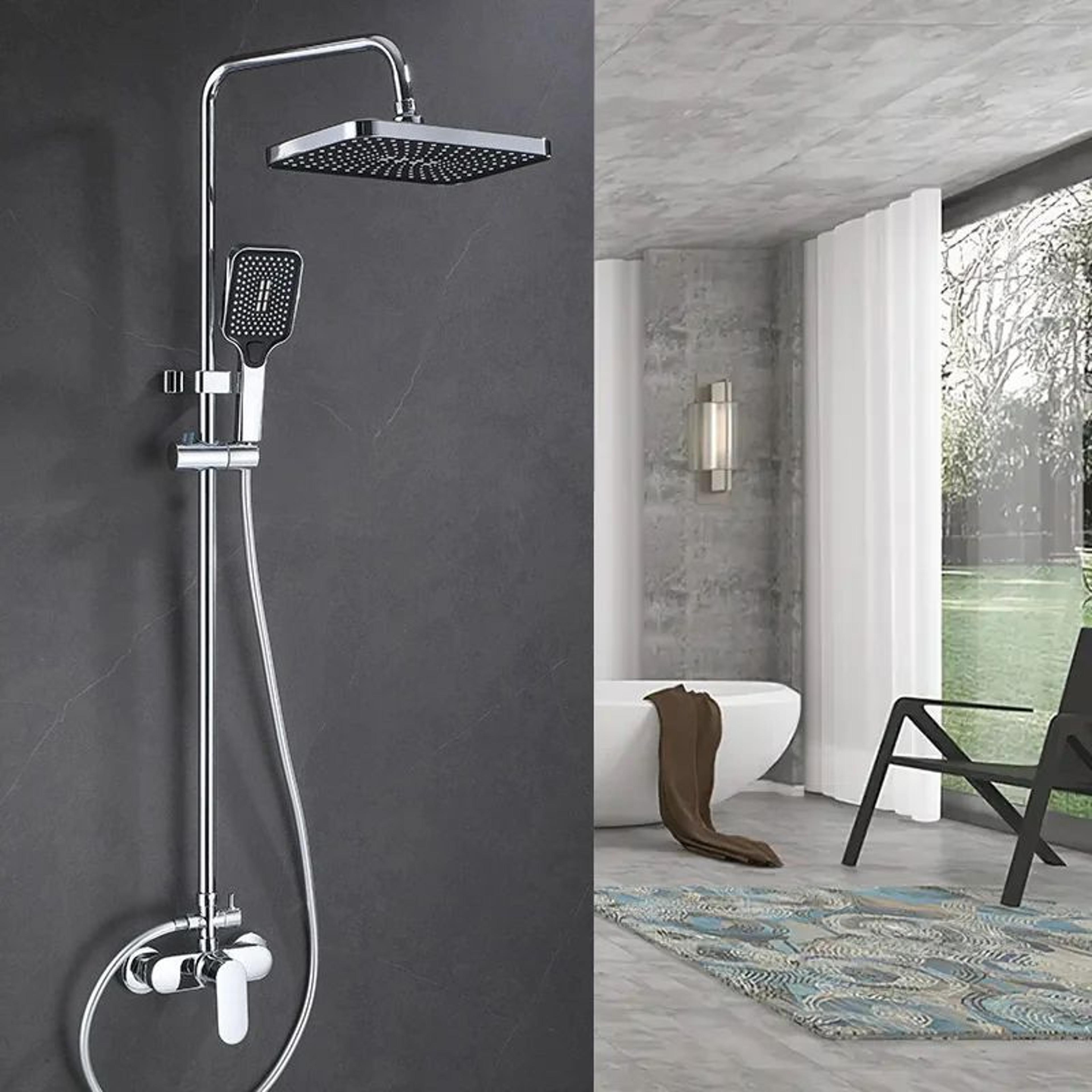 12-inch rain shower head and handheld combo – high pressure 3-mode bathroom shower set
